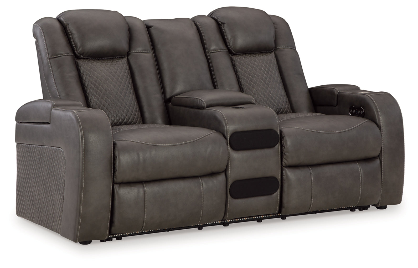 Fyne-Dyme Power Reclining Loveseat/Console/Adjustable Headrest