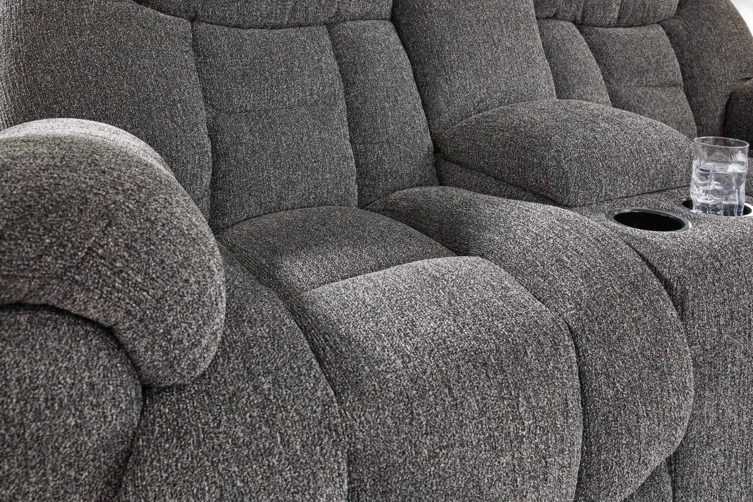Foreside DBL Reclining Loveseat w/Console