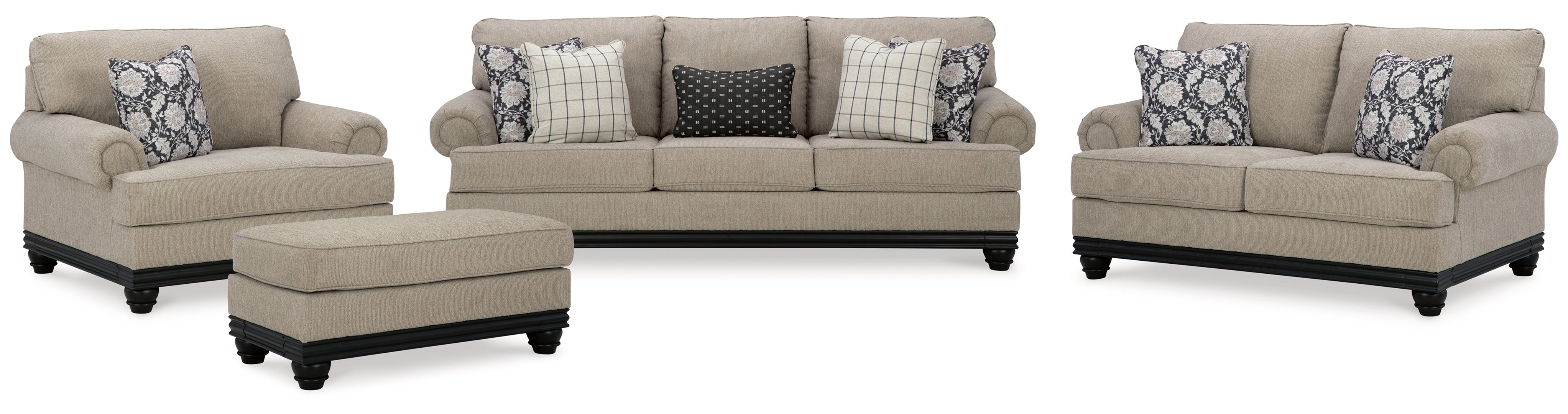 Elbiani Sofa, Loveseat, Chair and Ottoman