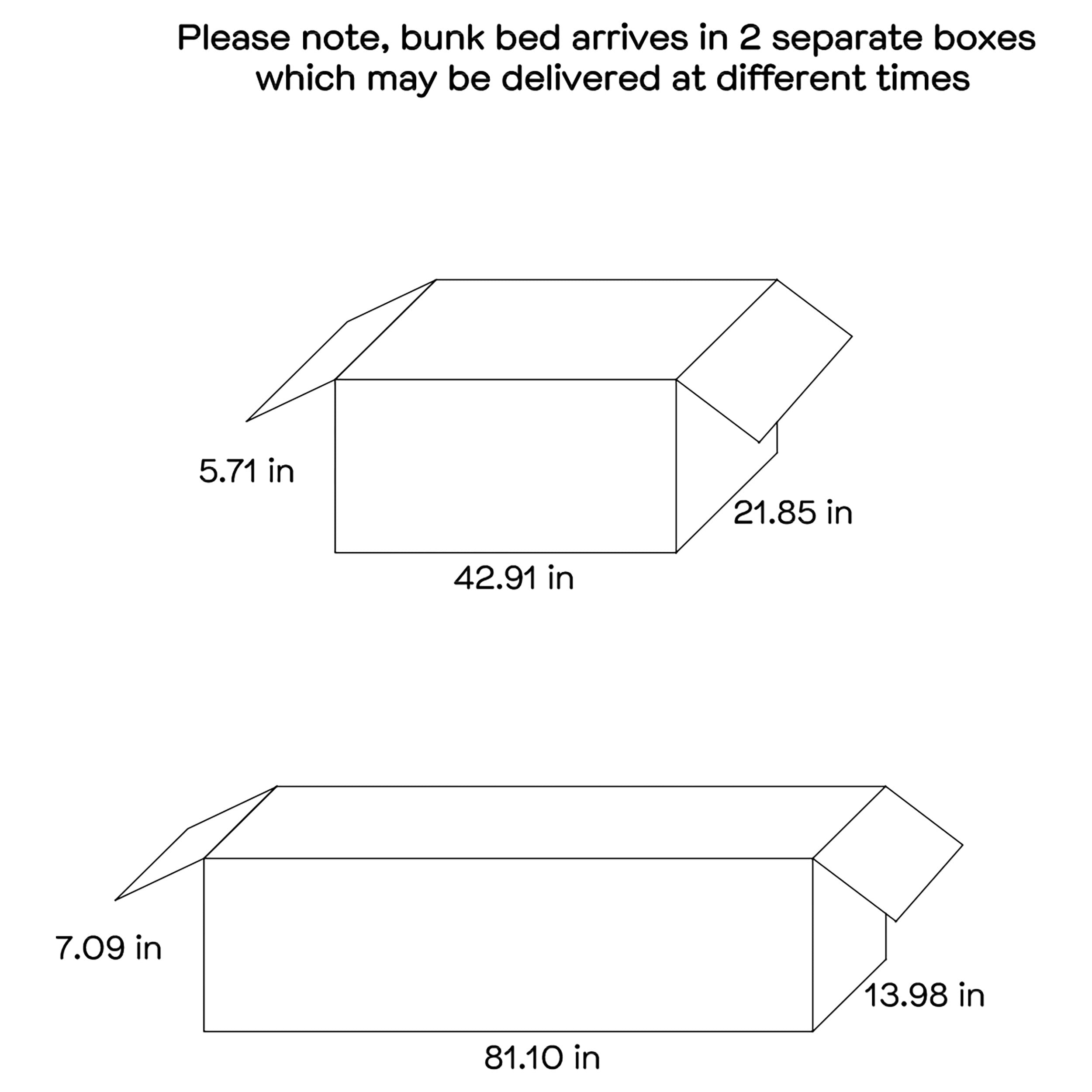 Flynn Wood  Bunk Bed with Mattress Weathered Brown