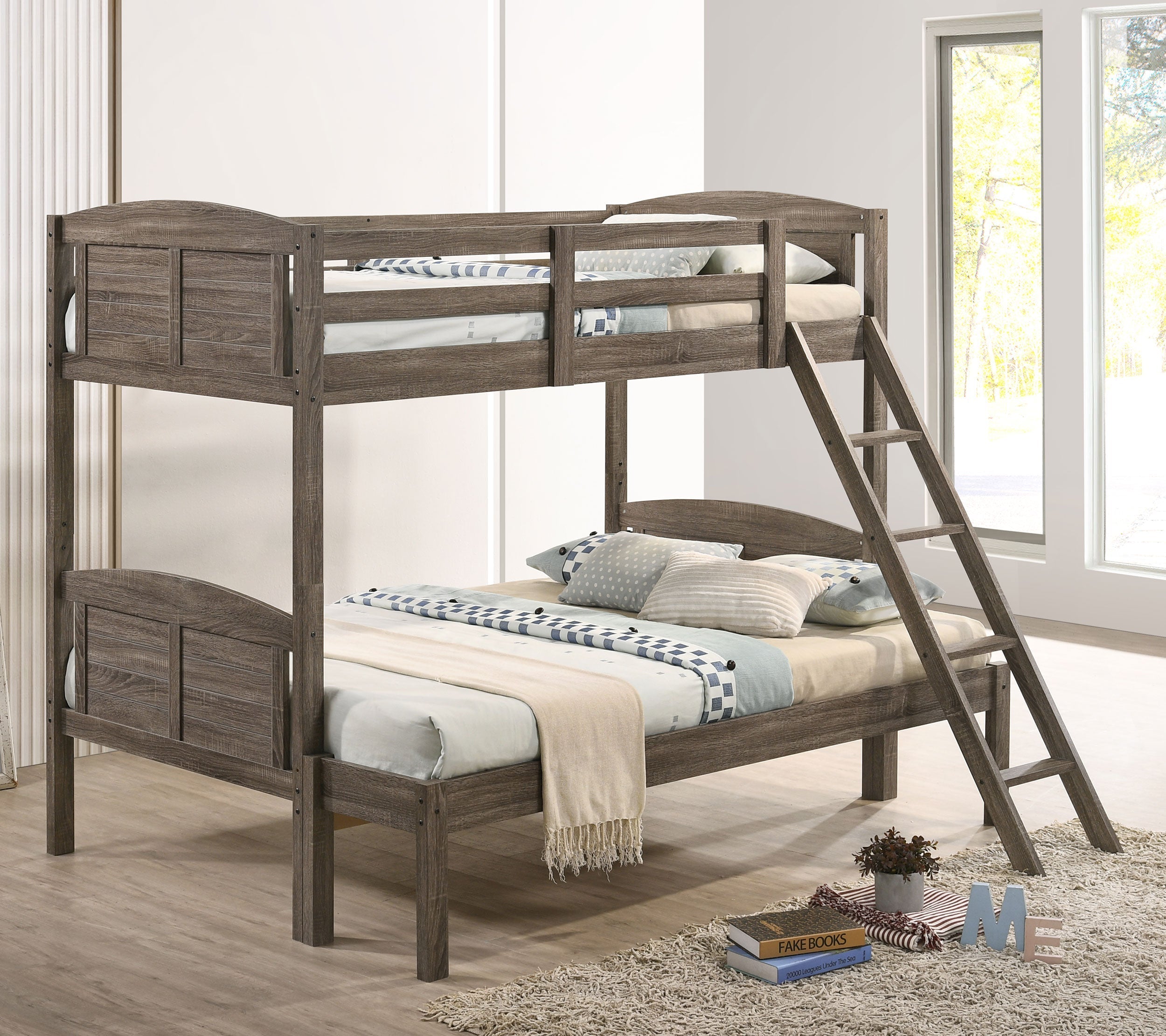 Flynn Twin Over Full Bunk Bed Weathered Brown