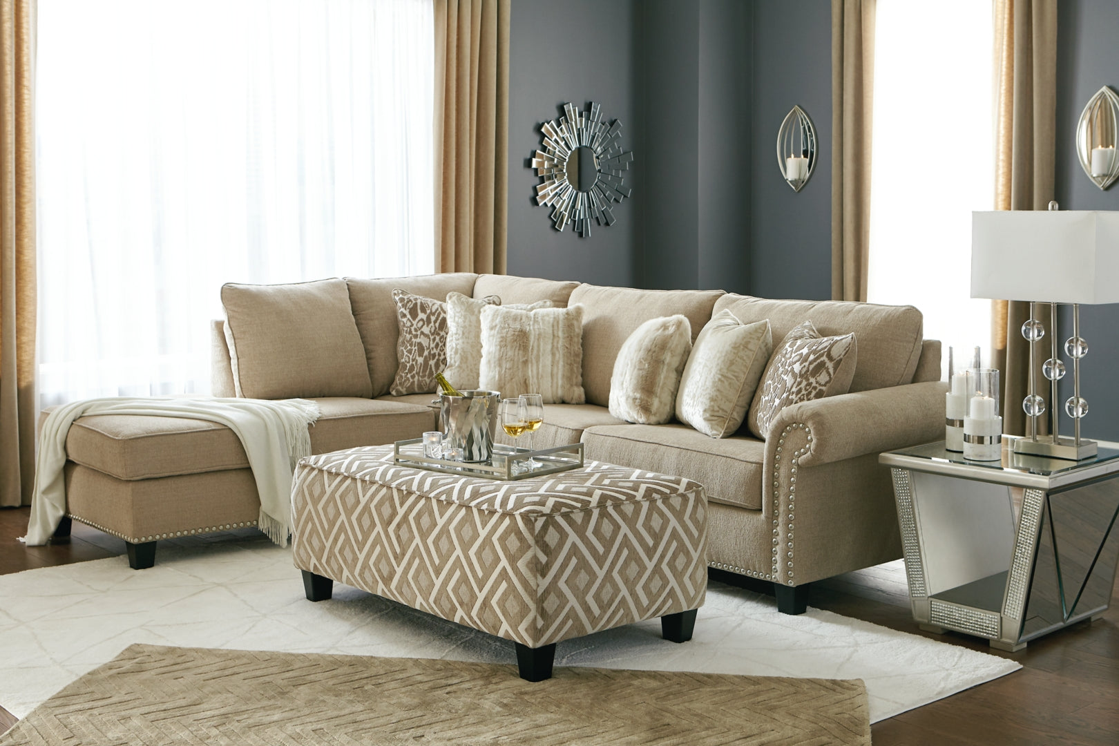 Dovemont 2-Piece Sectional with Chair and Ottoman