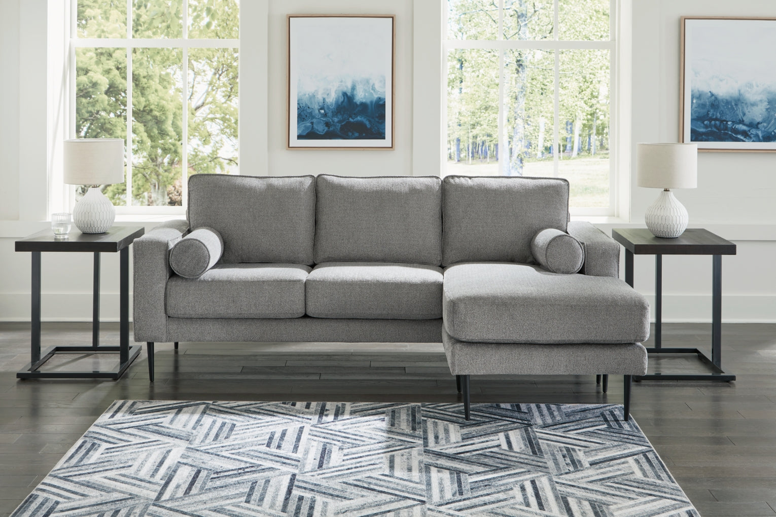 Hazela Sofa Chaise, Loveseat, Chair, and Ottoman