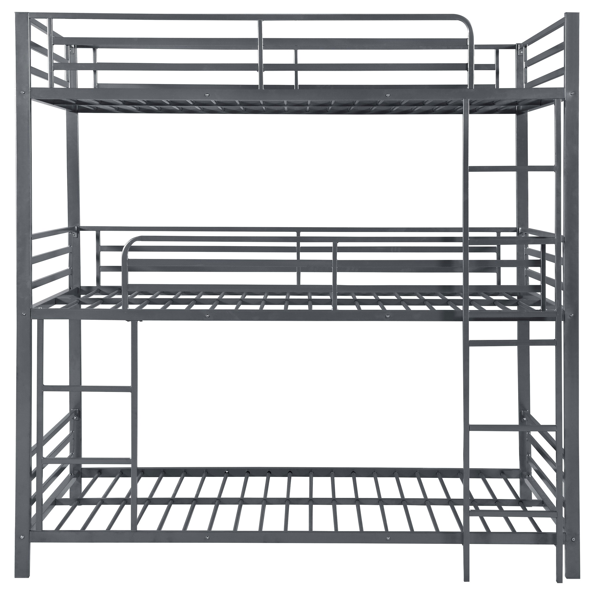 Maynard Metal Triple Twin Bunk Bed Gunmetal