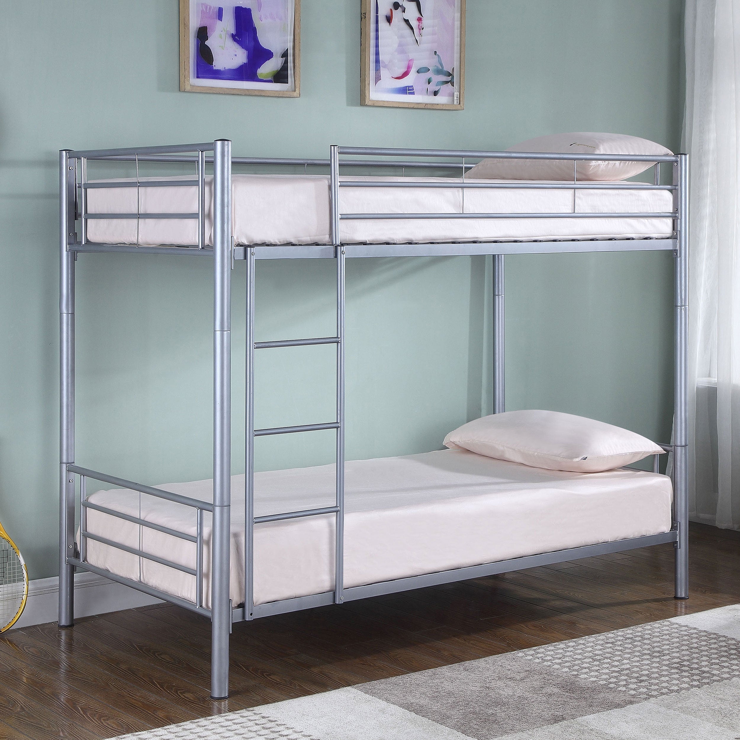 Hayward Twin Over Twin Bunk Bed Silver