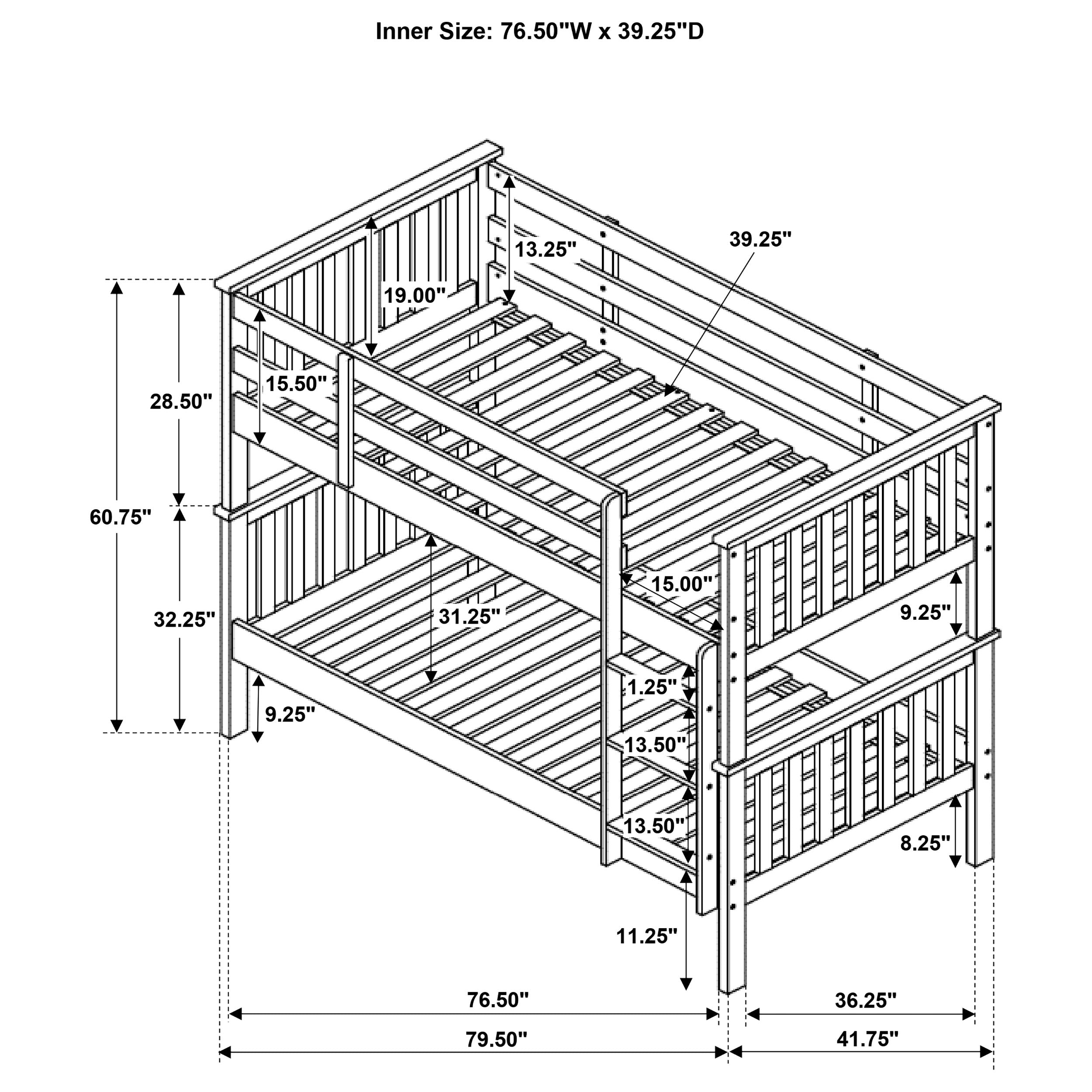 Chapman Twin Over Twin Bunk Bed White