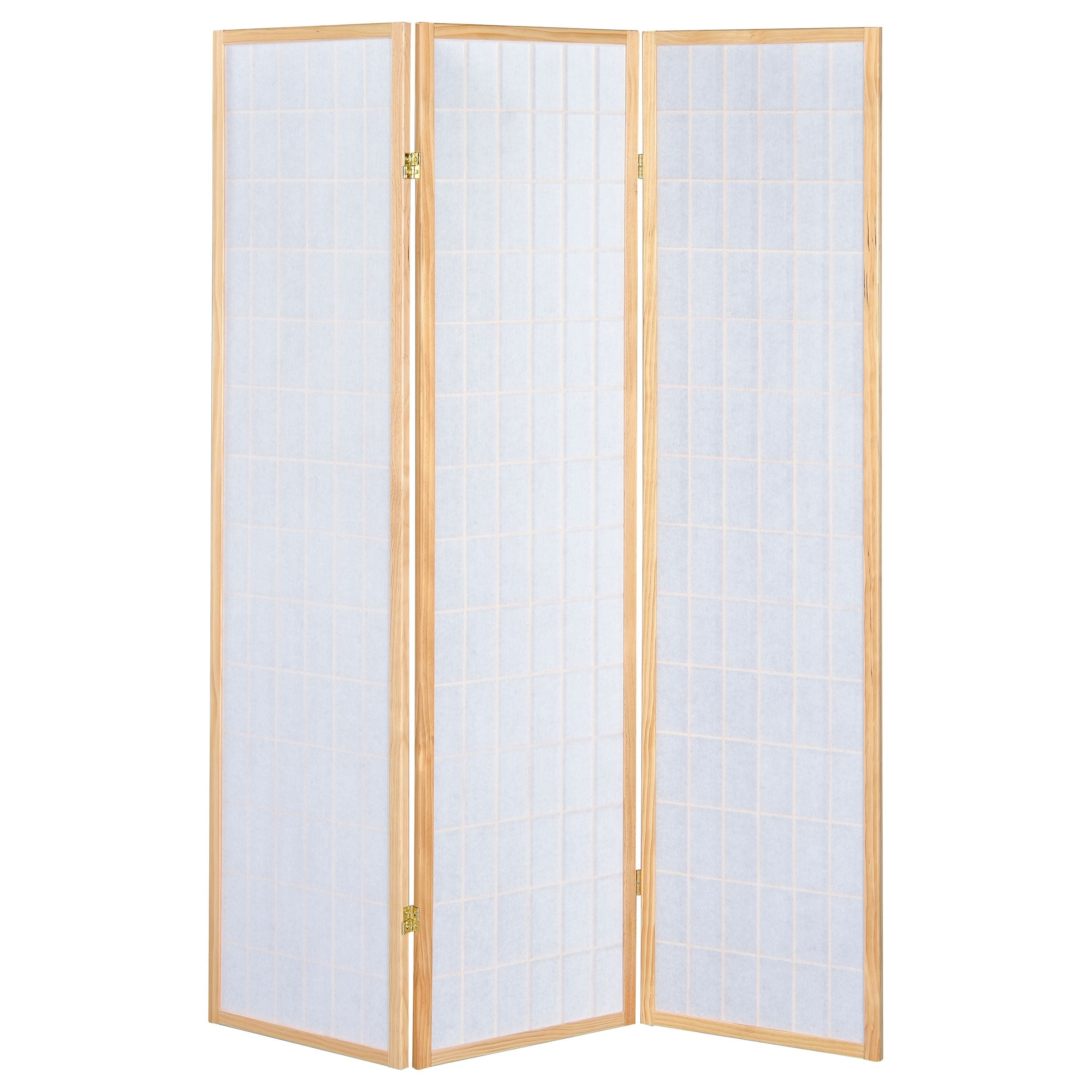 Carrie 3-panel Folding Screen Natural and White