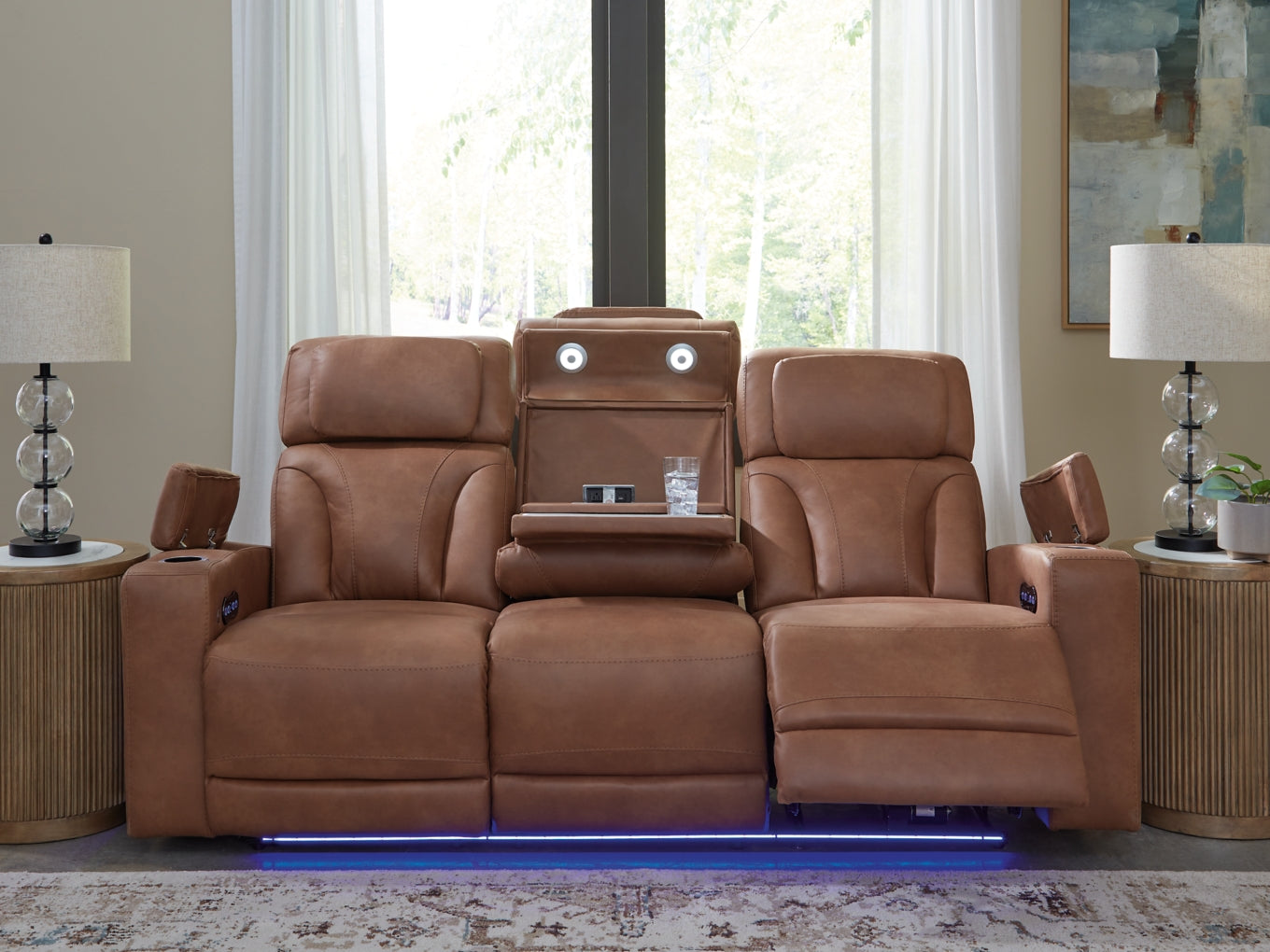 Point Clear Power Reclining Sofa with Adjustable Headrest