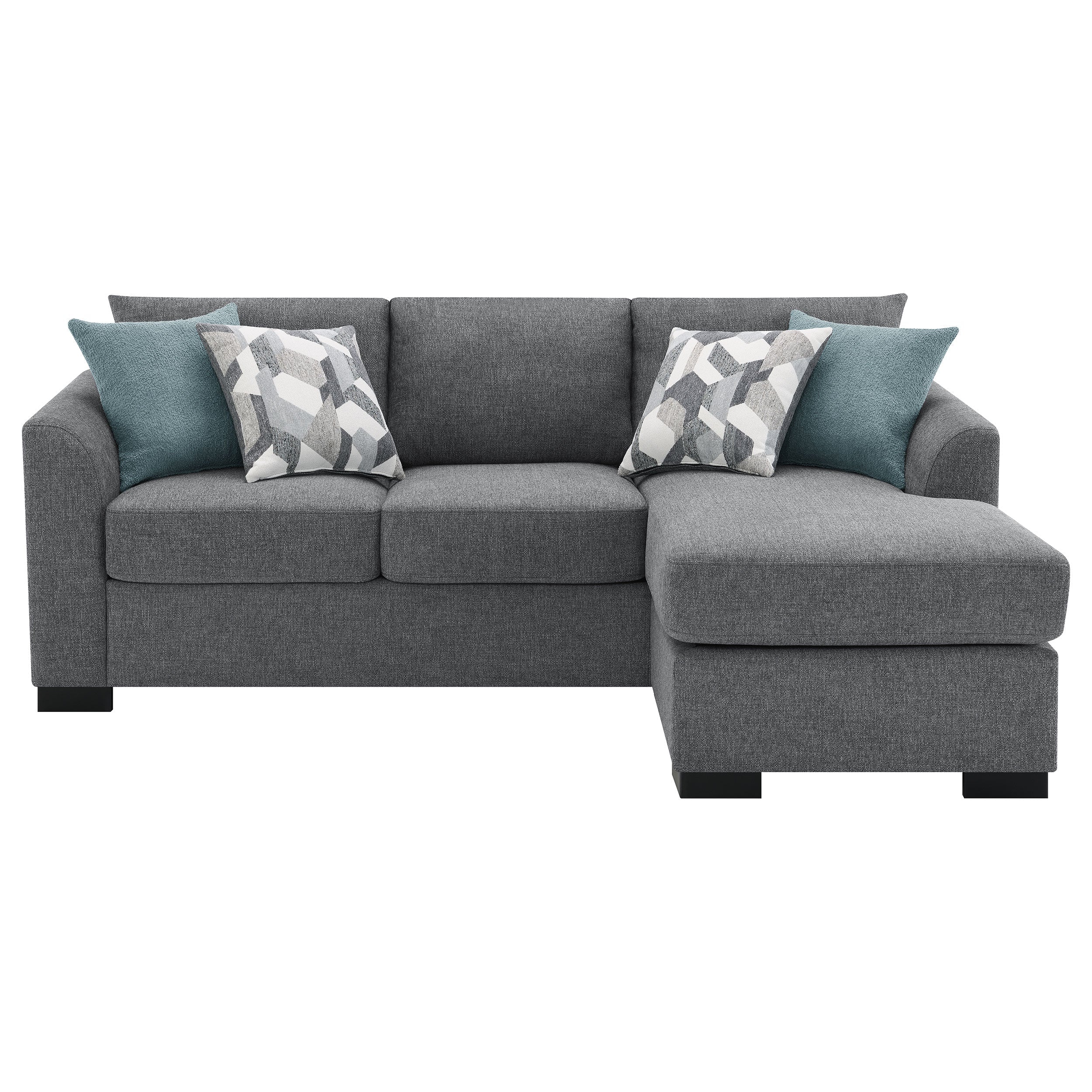 Storey Upholstered Sleeper Sectional Chaise Sofa Grey