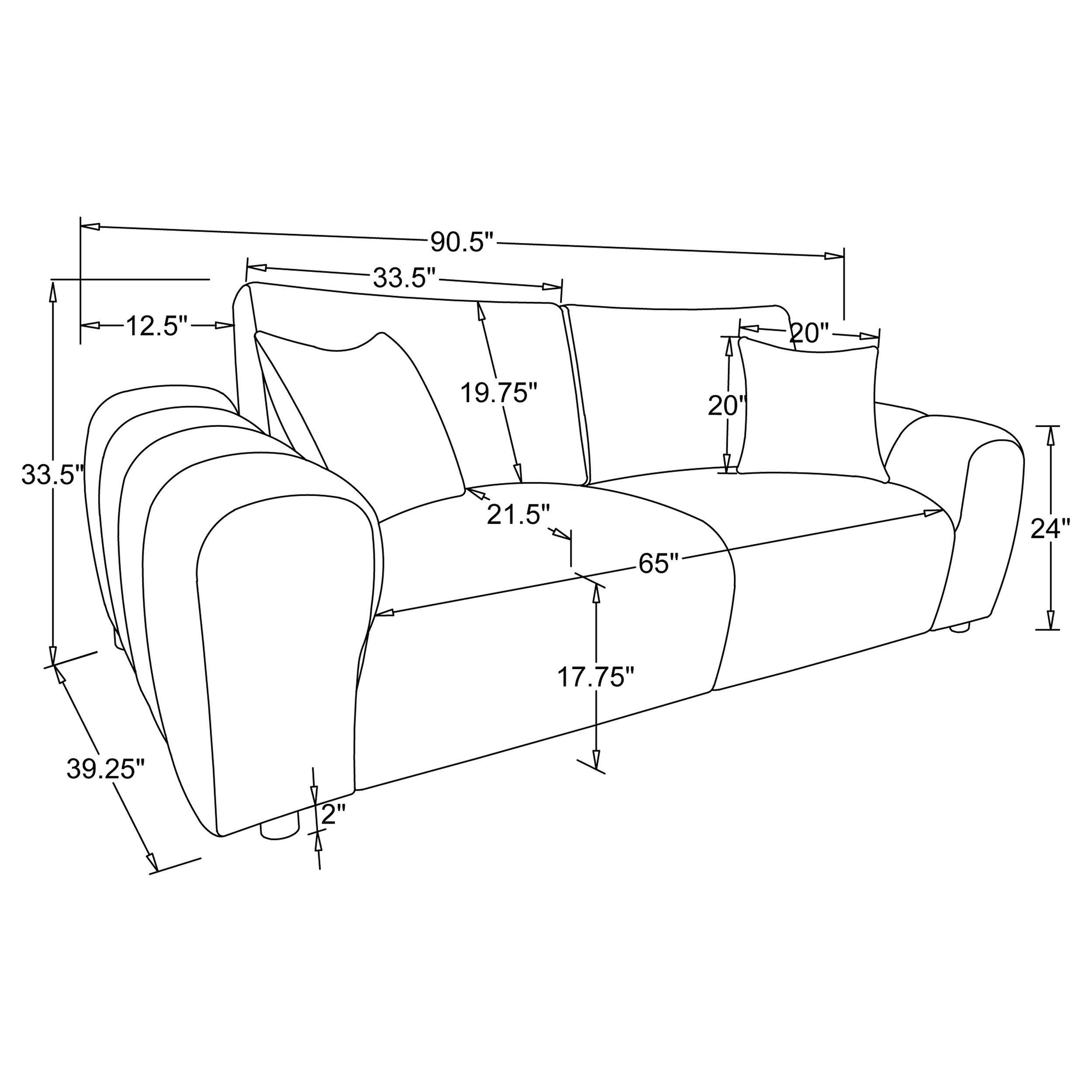 Burnett Chenille Upholstered Sofa Set