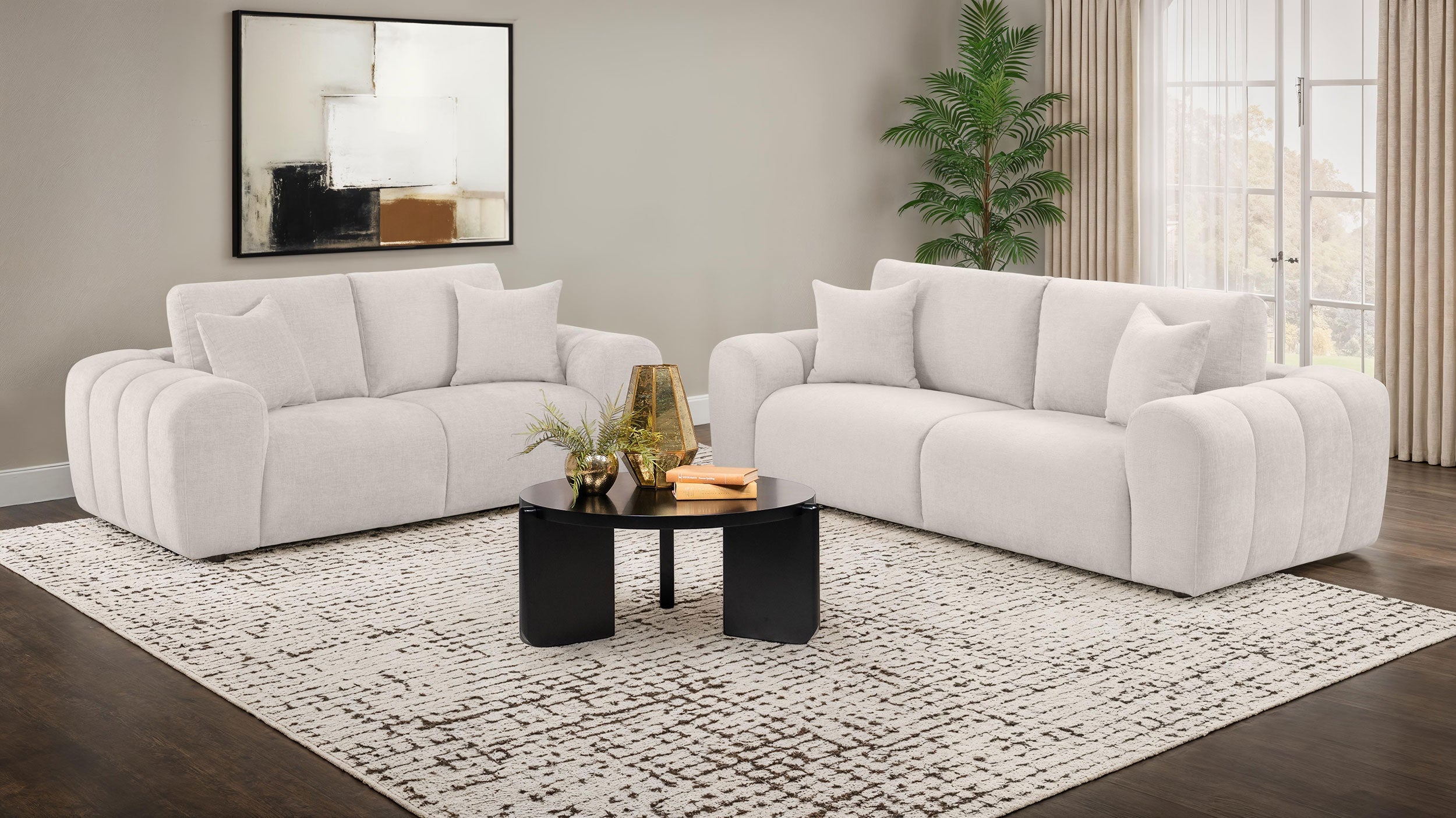 Burnett Chenille Upholstered Wide Arm Loveseat