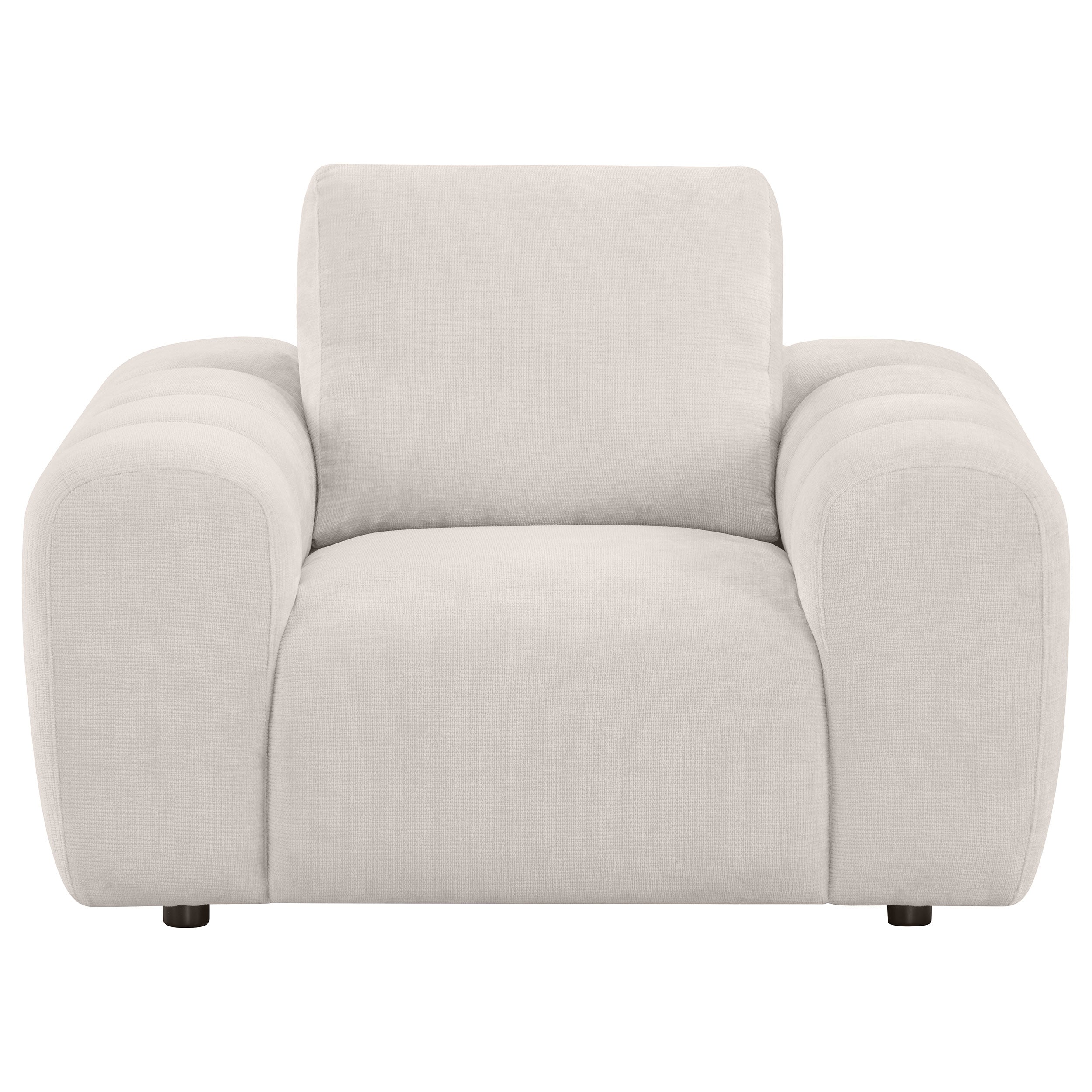 Burnett Chenille Upholstered Accent Chair Ivory