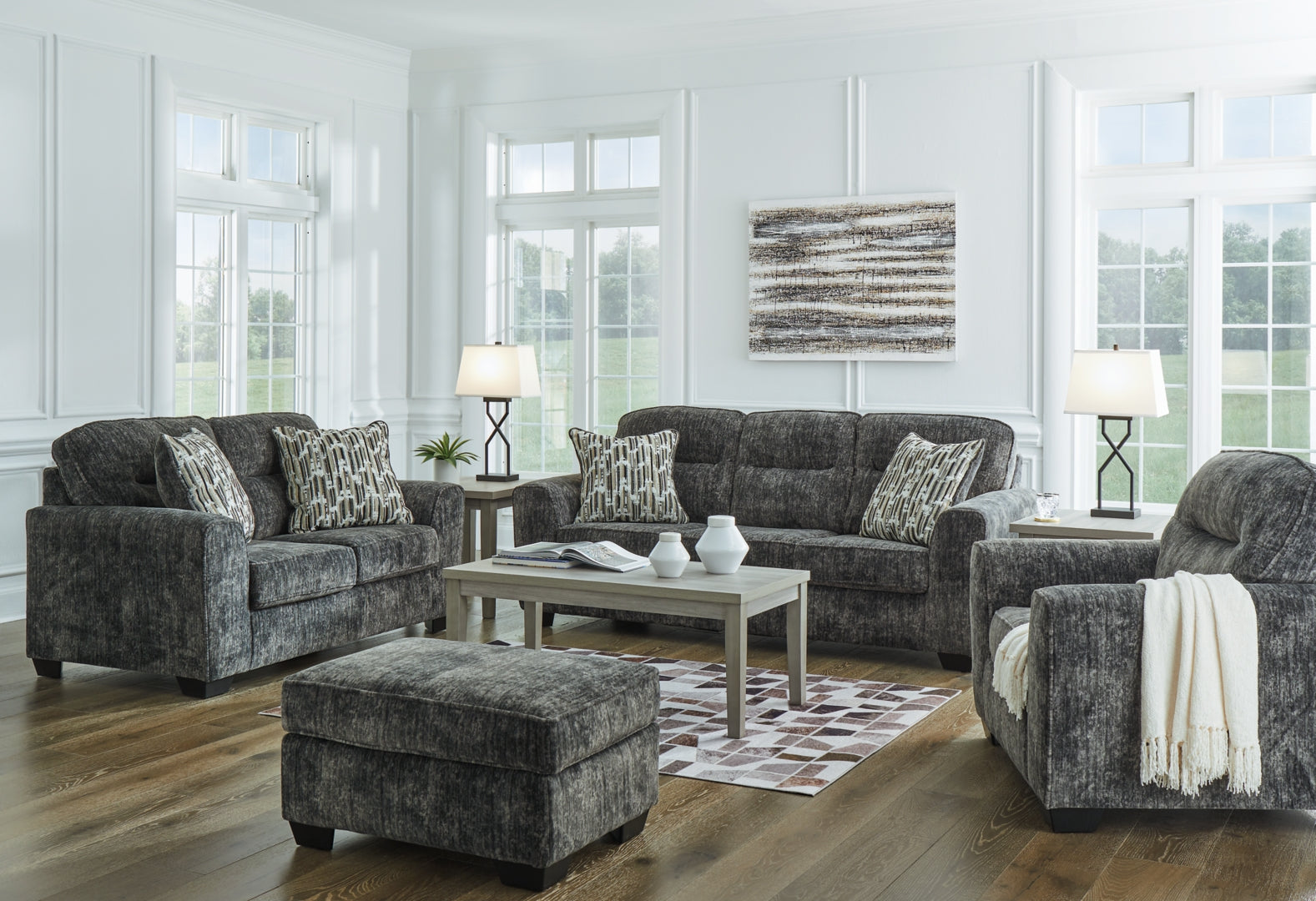 Lonoke Sofa, Loveseat, Chair and Ottoman