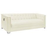 Chaviano Tufted Upholstered Sofa Pearl White image