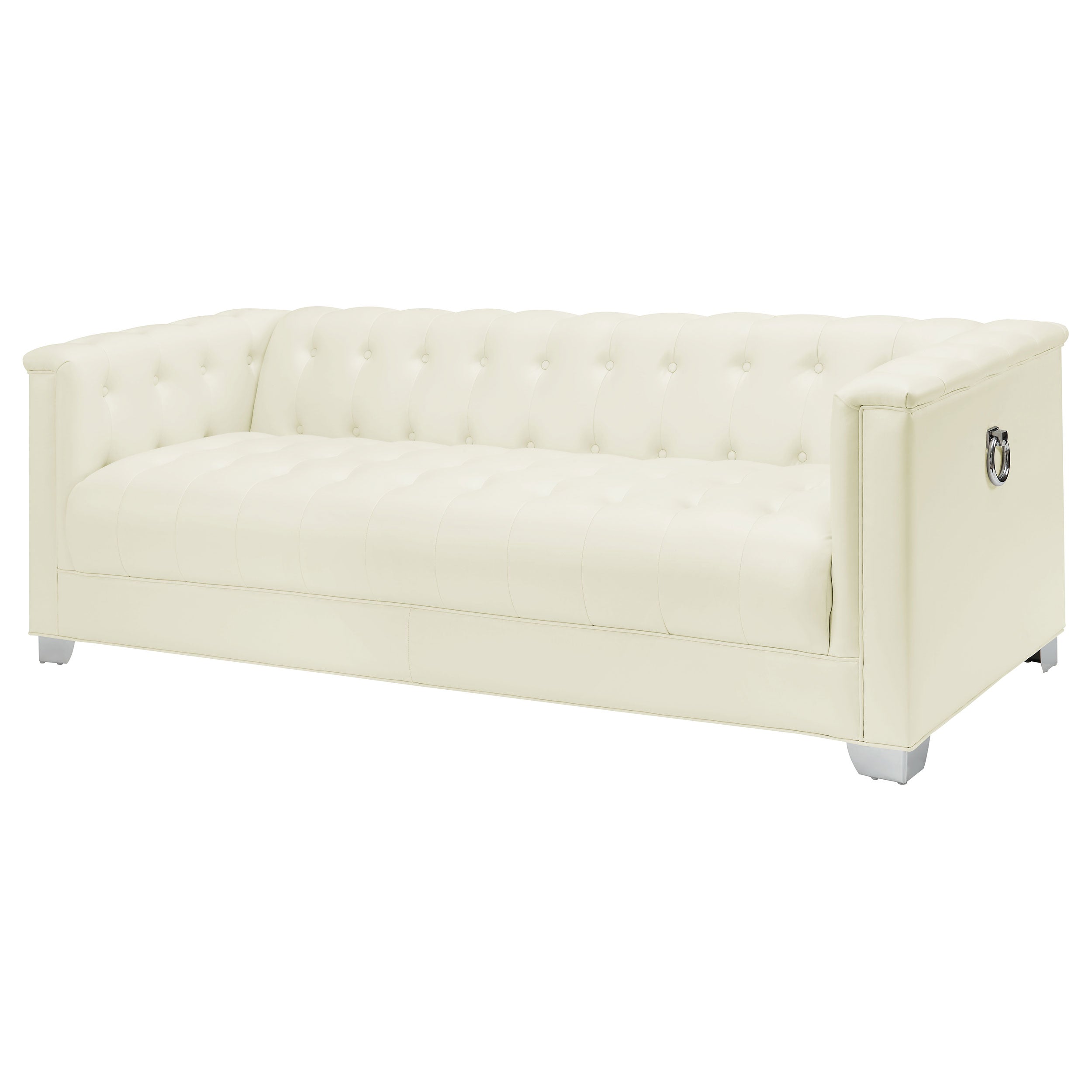 Chaviano Tufted Upholstered Sofa Pearl White