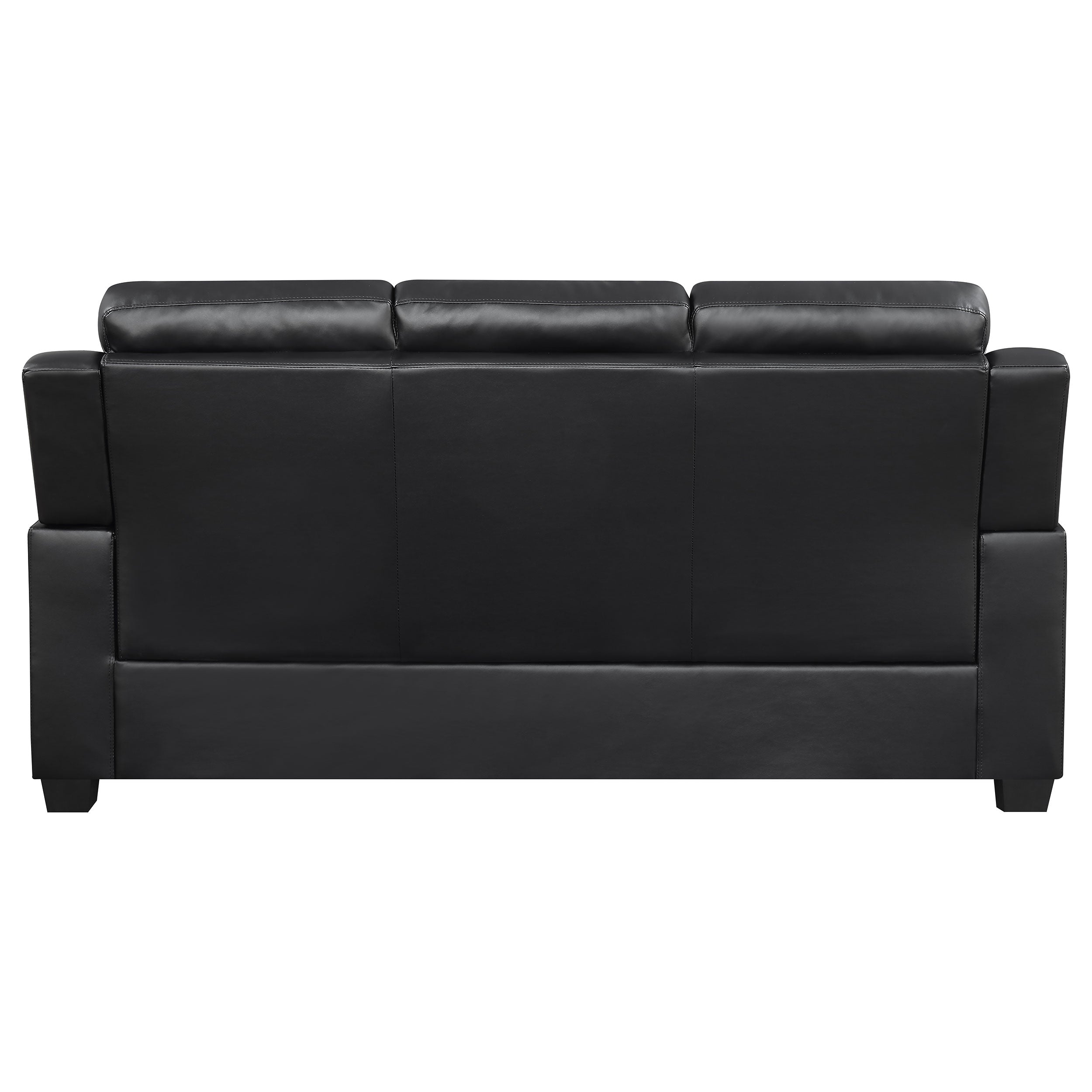 Finley Upholstered Pillow Top Arm Living Room Set Black