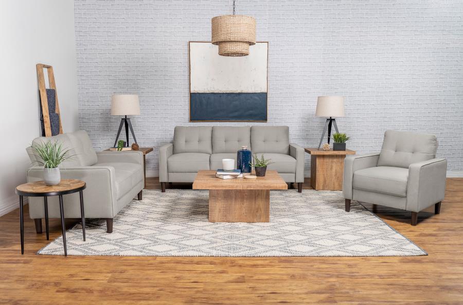 Bowen Upholstered Track Arm Tufted Sofa Set