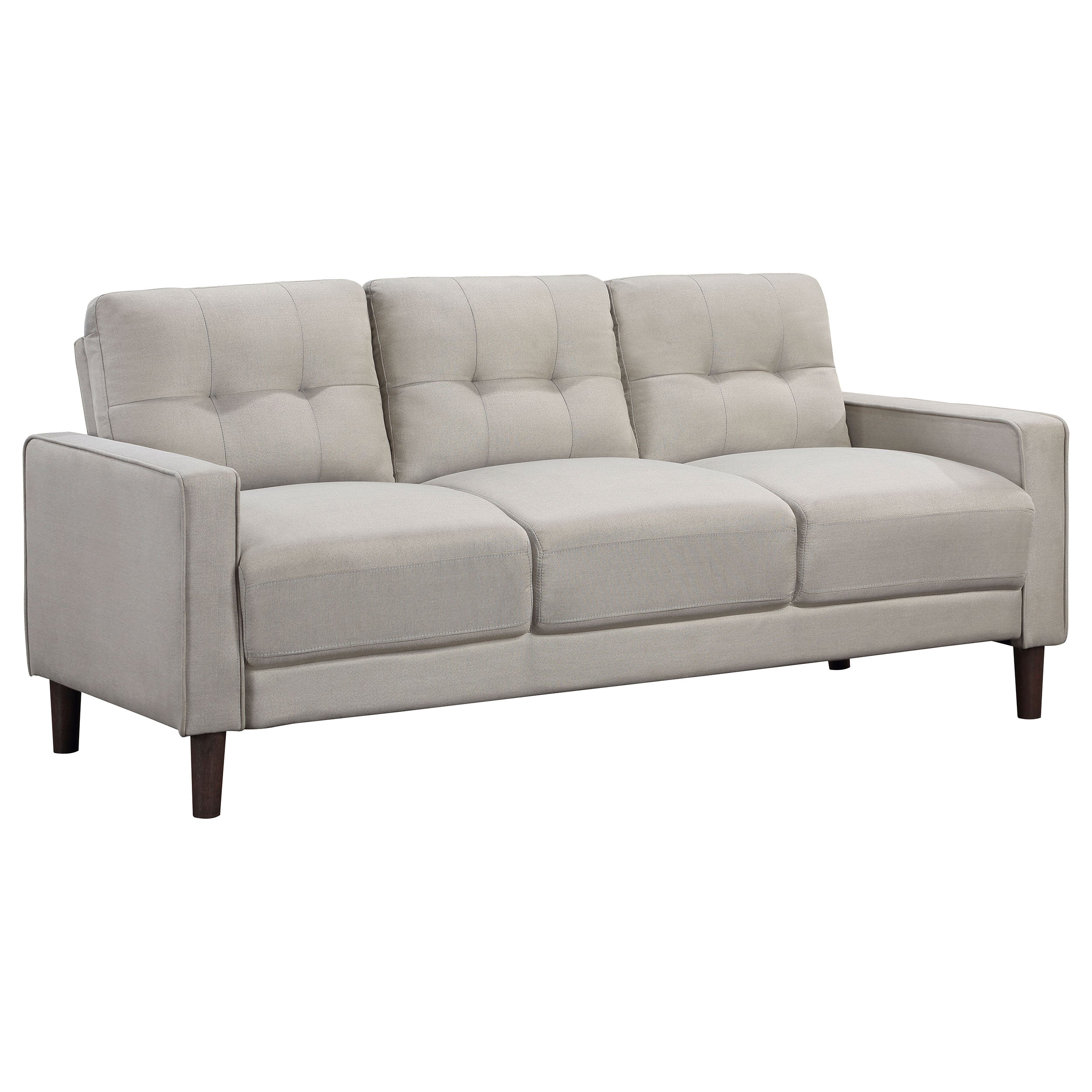 Bowen Upholstered Track Arms Tufted Sofa Beige