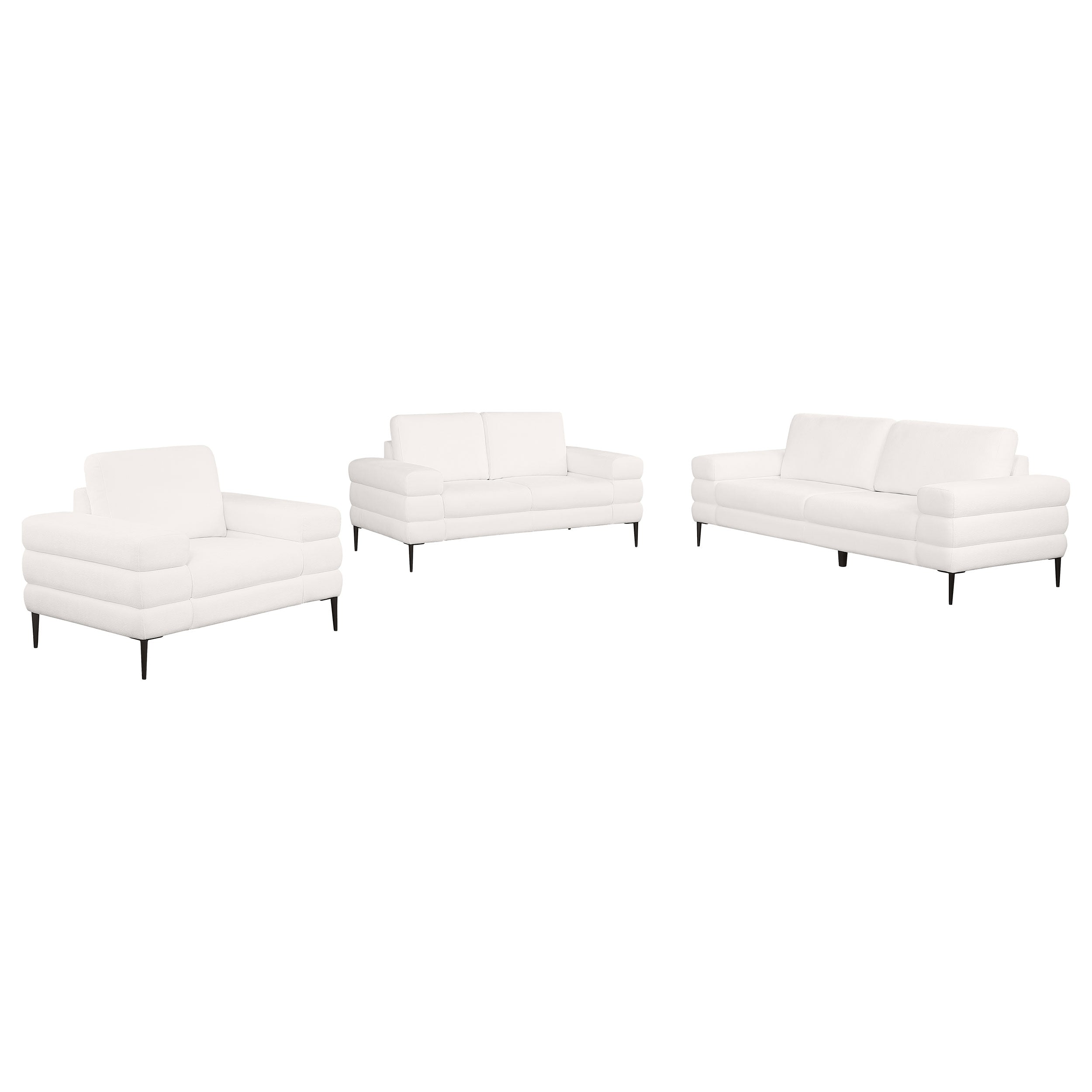 Jessel 2-piece Chenille Upholstered Sofa Set Ivory