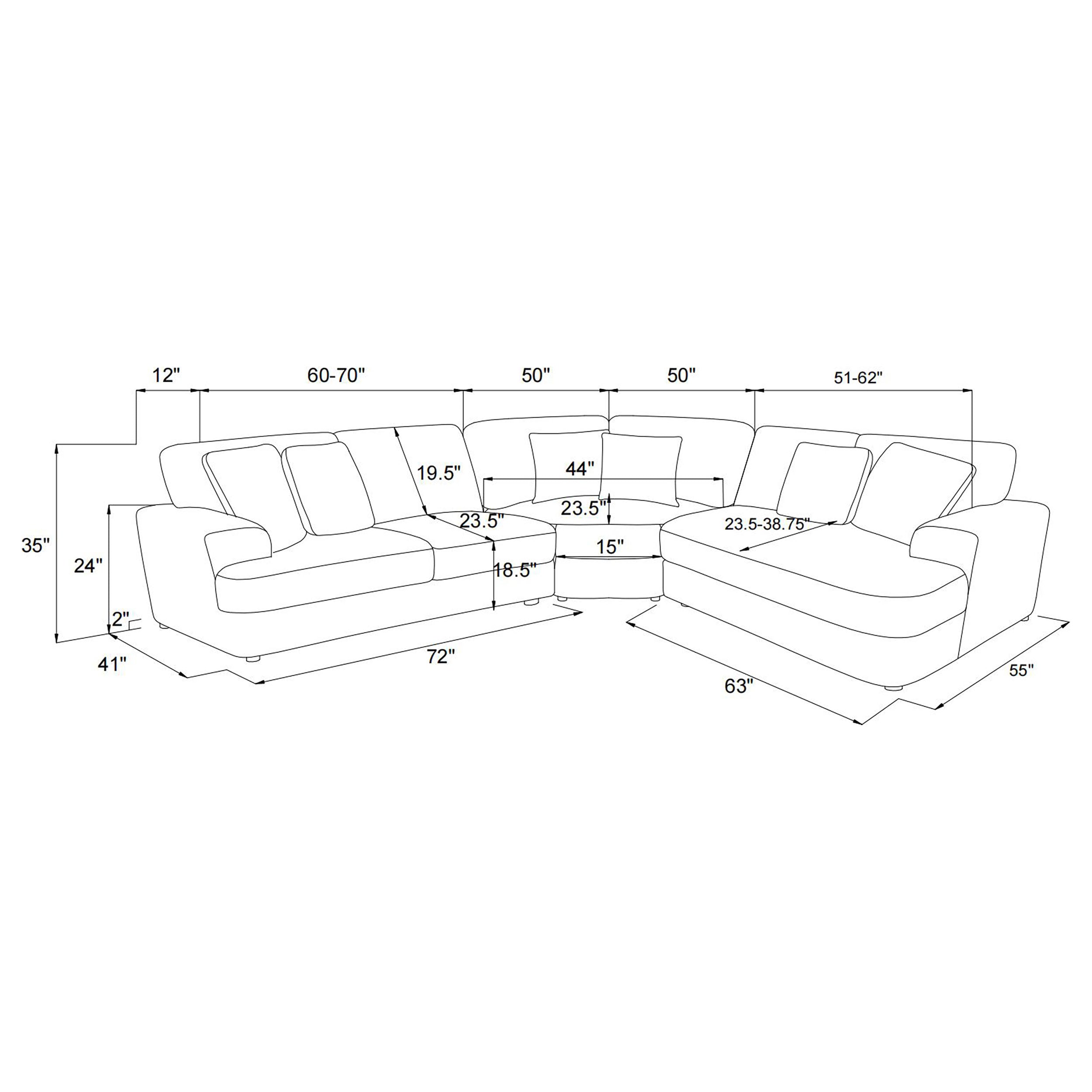 Emberson 3-piece Upholstered Modular Sectional Sofa Ivory