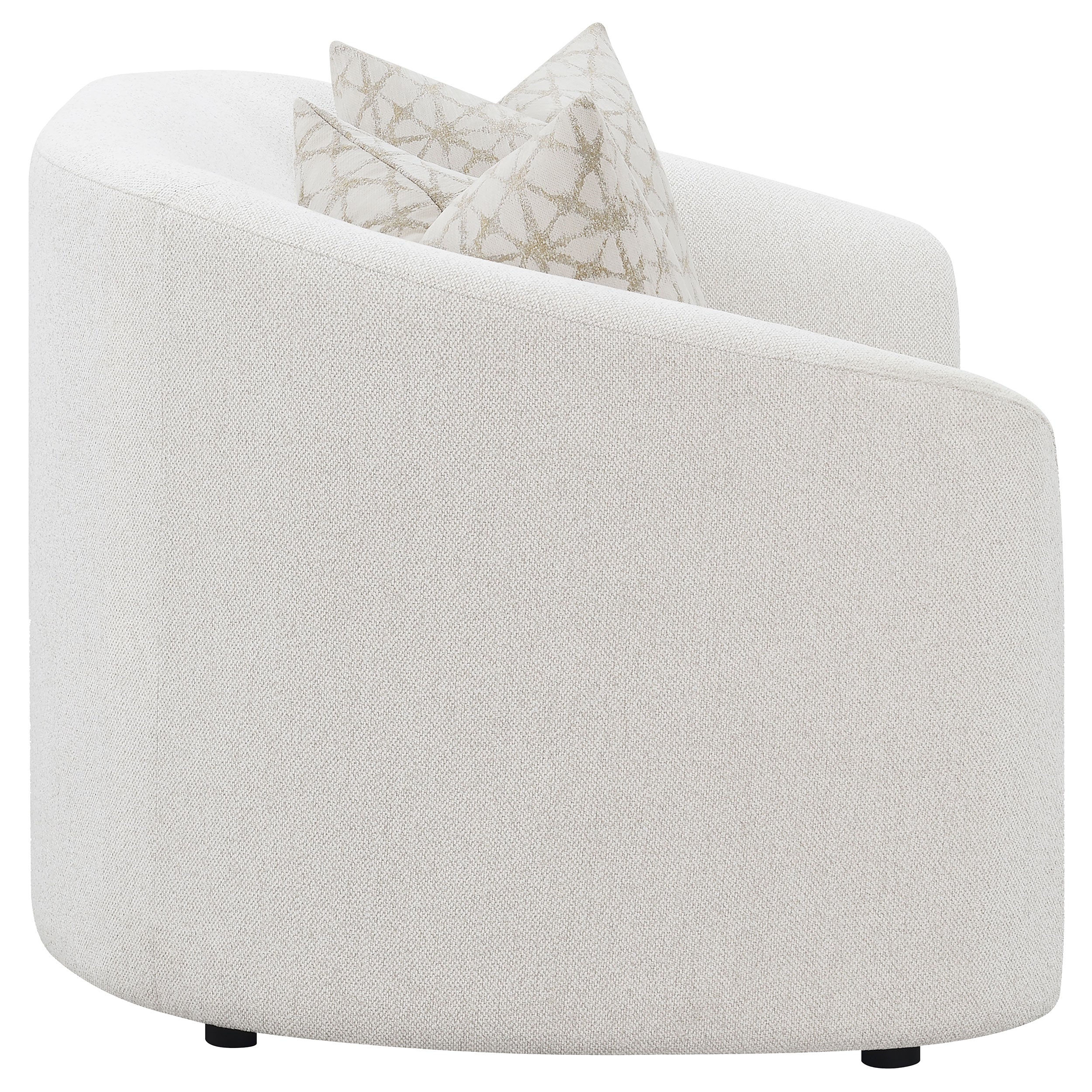 Rainn Boucle Upholstered Sloped Arm Sofa Set Latte