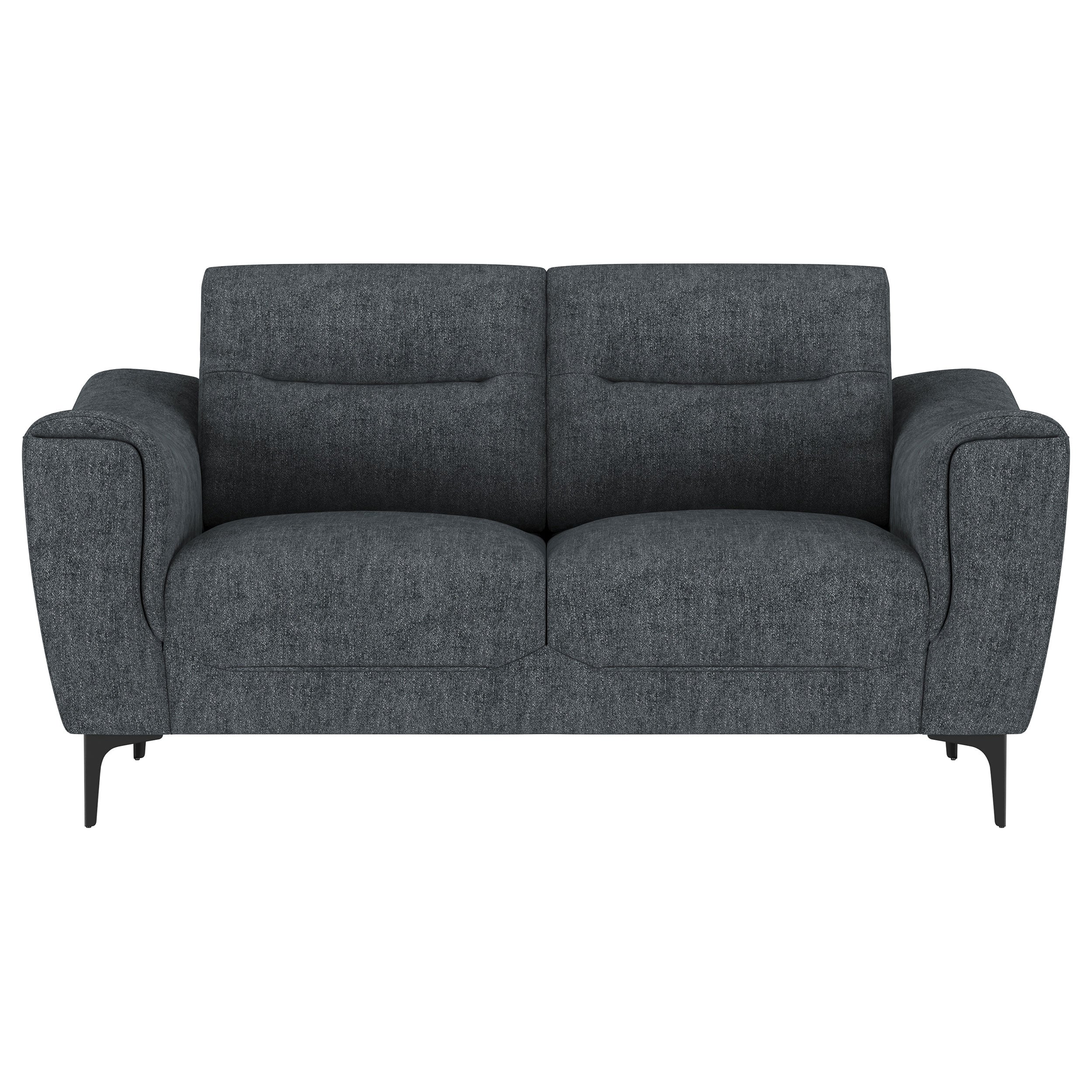 Nolan Upholstered Sloped Track Arm Loveseat Charcoal