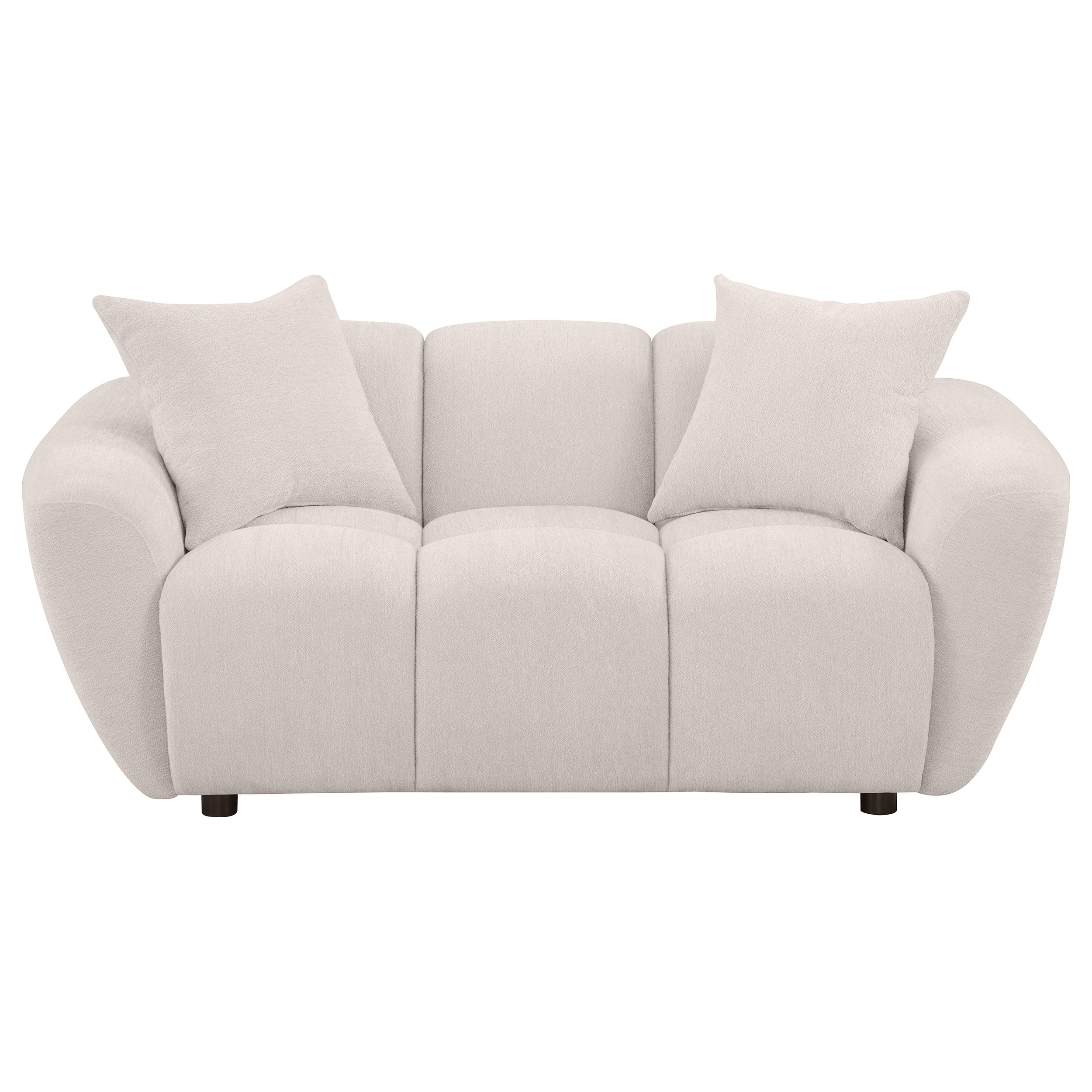 Destino Chenille Upholstered Splayed Arm Loveseat Greige