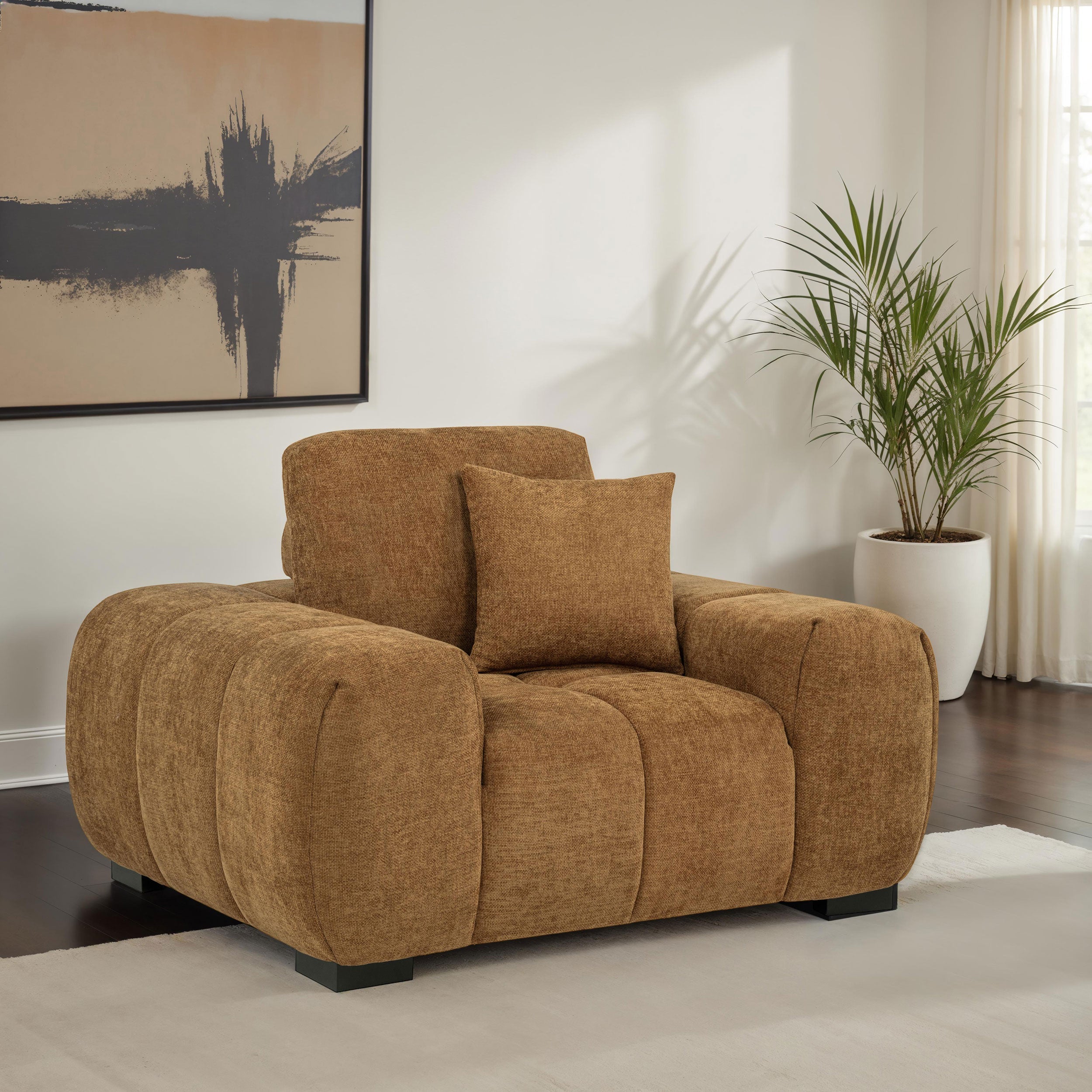 Octavia Upholstered Track Arm Accent Chair
