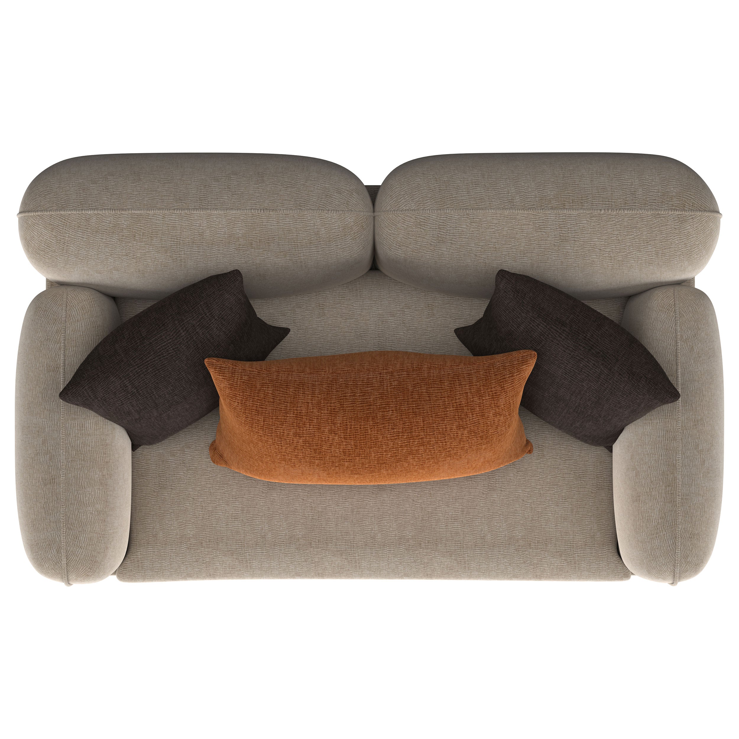 Jade Chenille Upholstered Sculpted Track Arm Loveseat