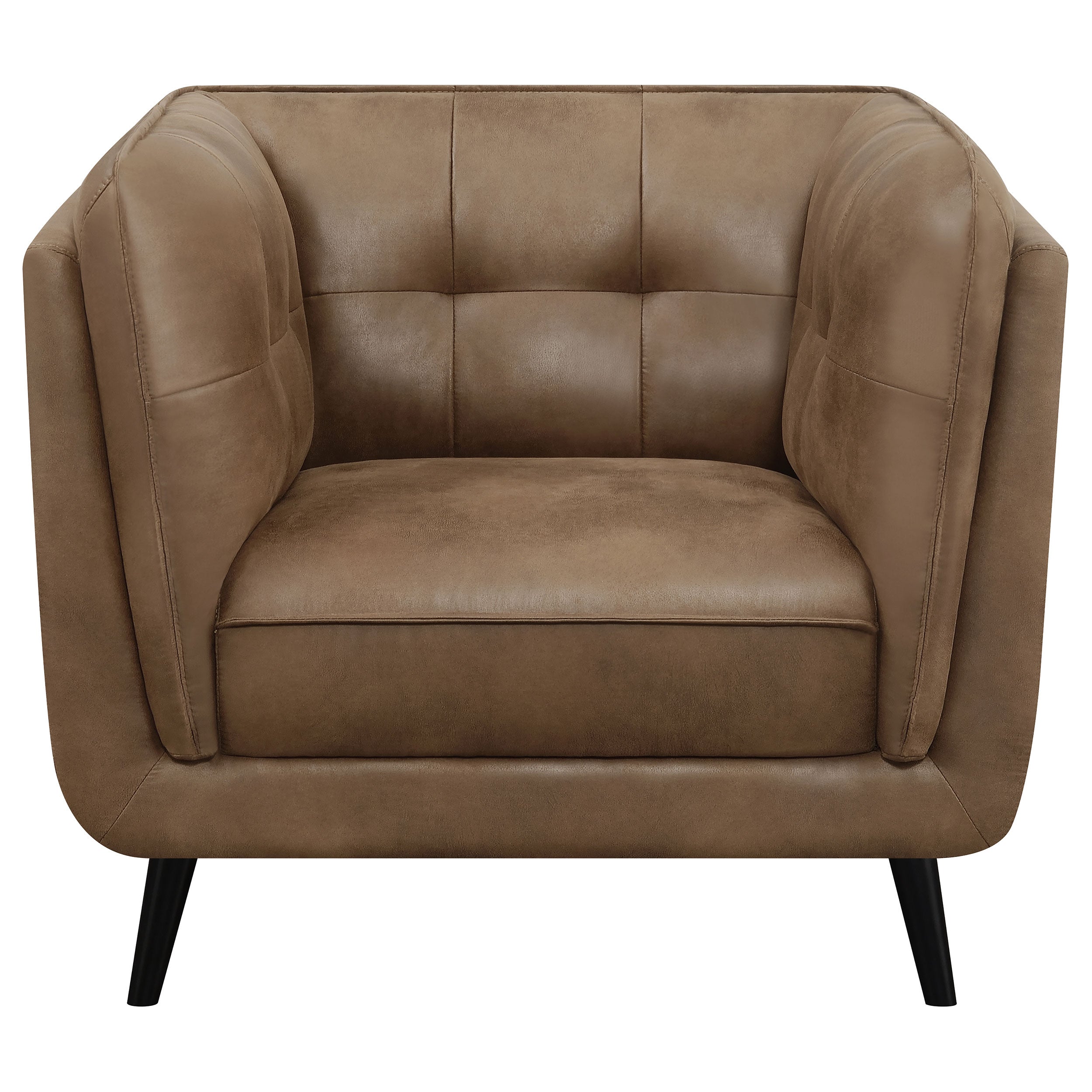 Thatcher Upholstered Button Tufted Chair Brown