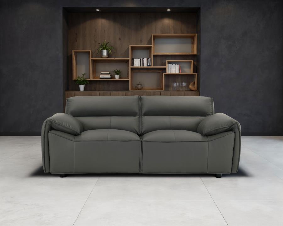 Buxton Top Grain Leather Upholstered Loveseat