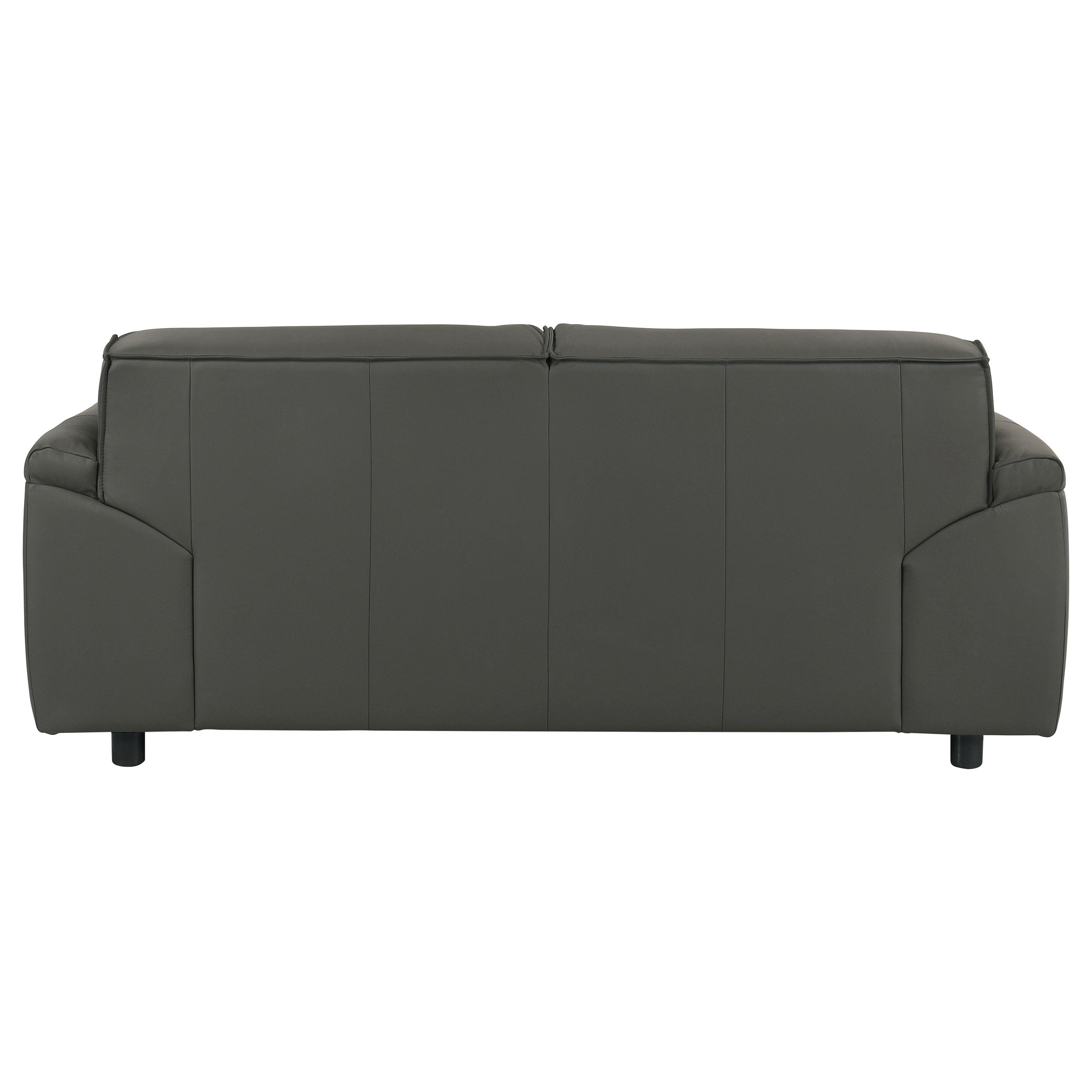 Buxton Top Grain Leather Upholstered Loveseat Graphite