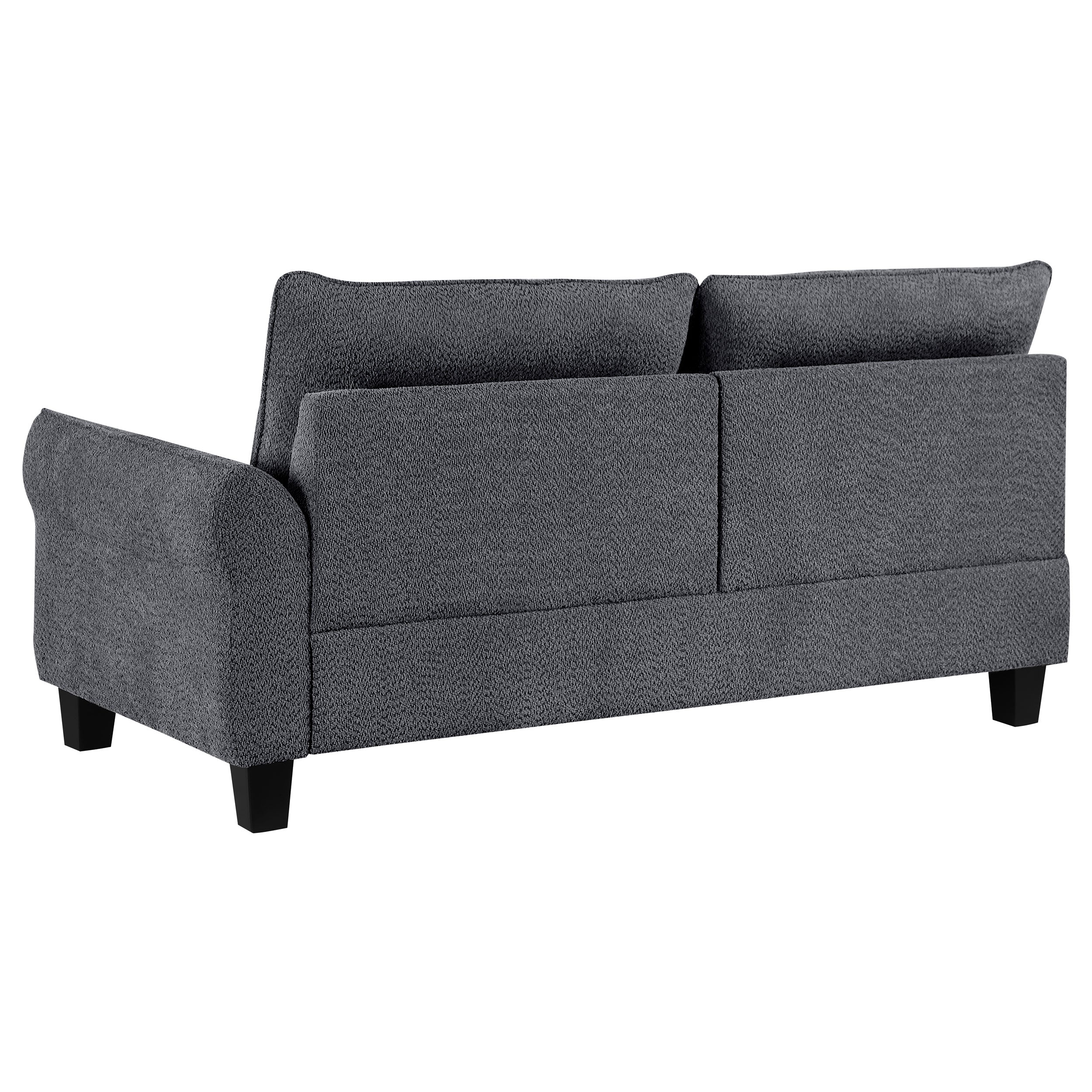 Caspian Upholstered Curved Arms Sectional Sofa Grey