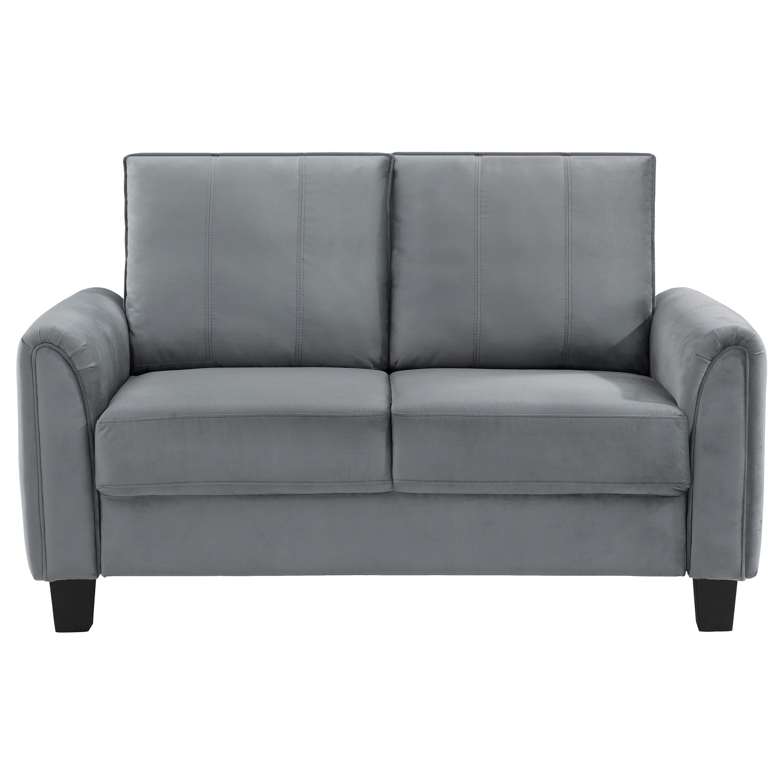 Davis  2-piece Upholstered Rolled Arm Sofa Grey