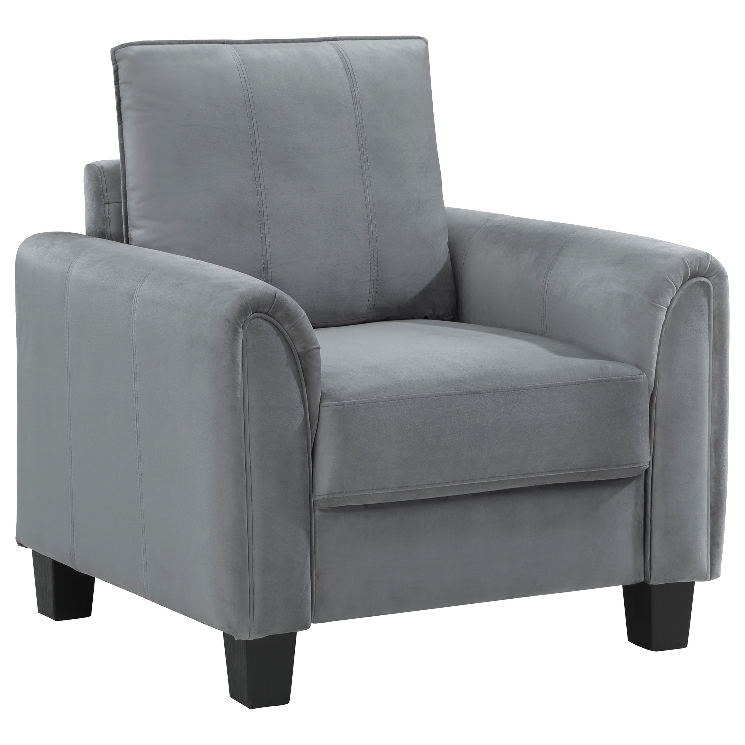 Davis  Upholstered Rolled Arm Accent Chair Grey