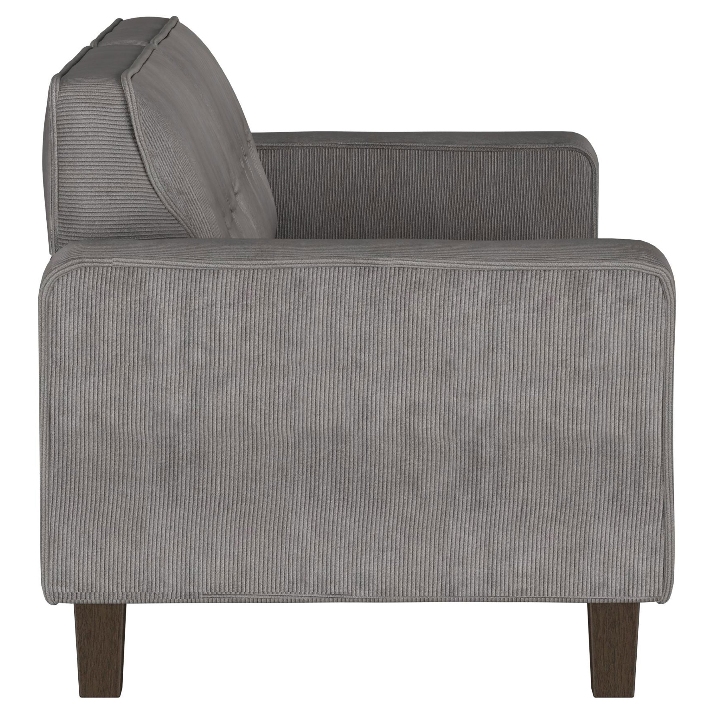 Deerhurst  Upholstered Track Arm Sofa Set Charcoal