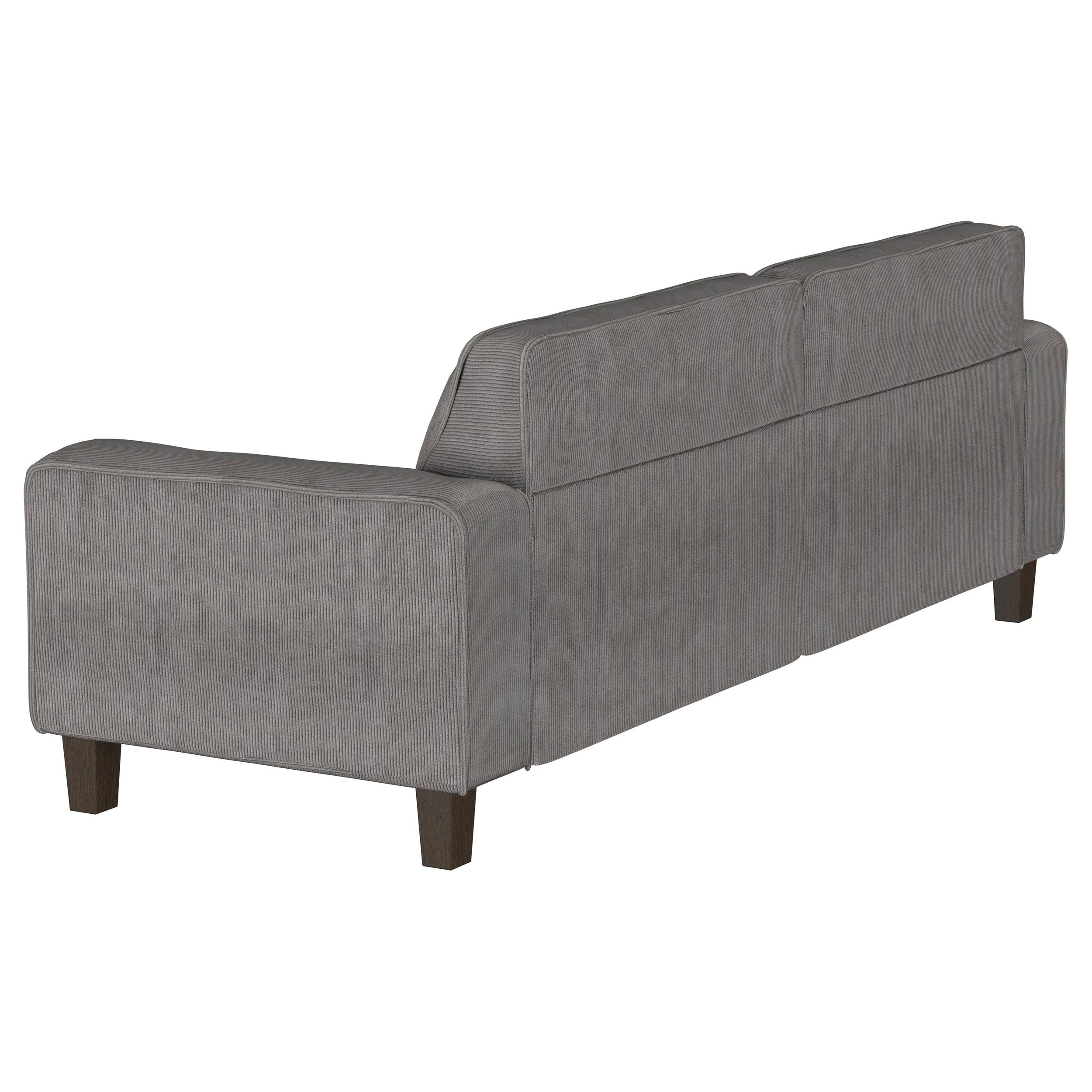 Deerhurst  Upholstered Track Arm Sofa Set Charcoal