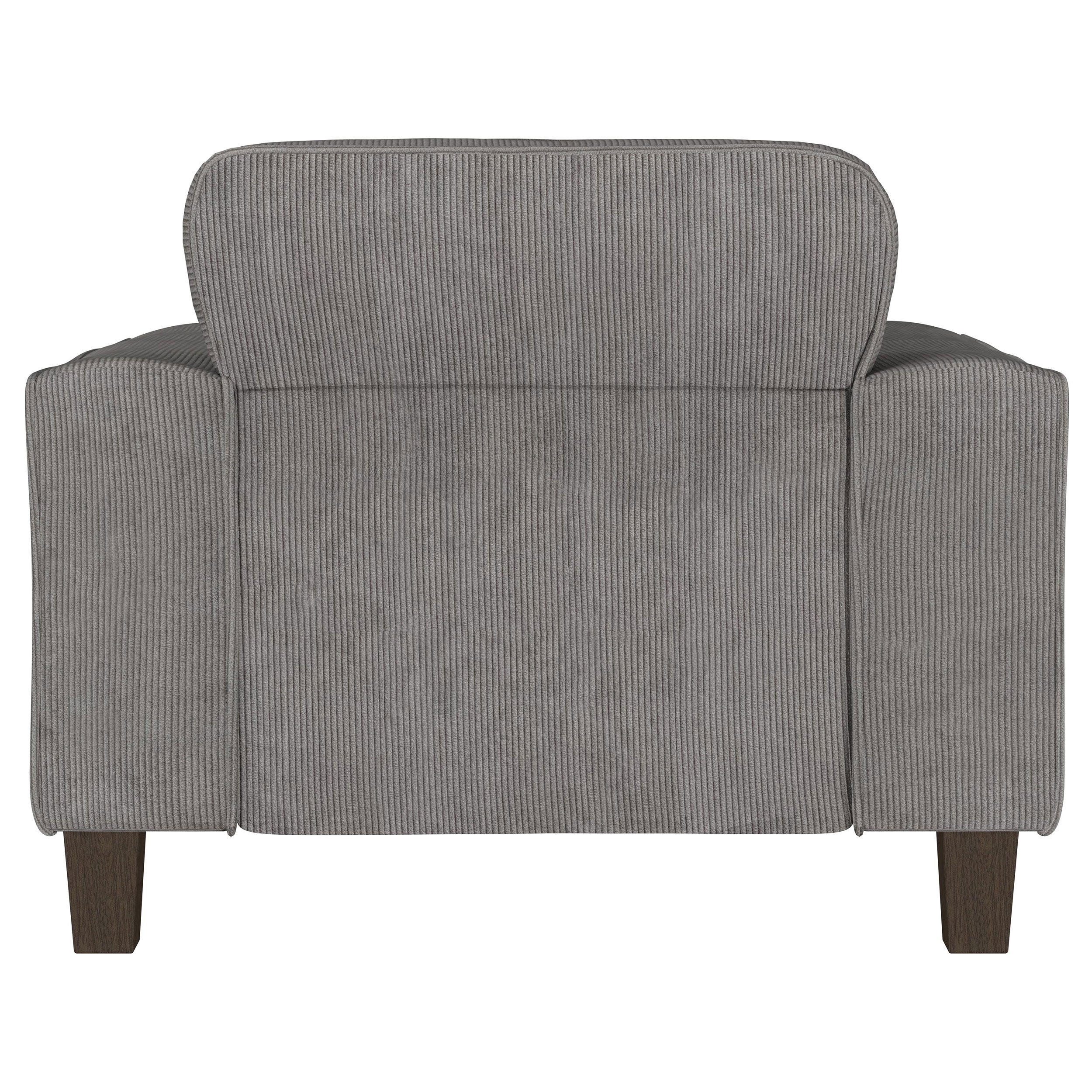 Deerhurst Upholstered Track Arm Tufted Accent Chair Charcoal