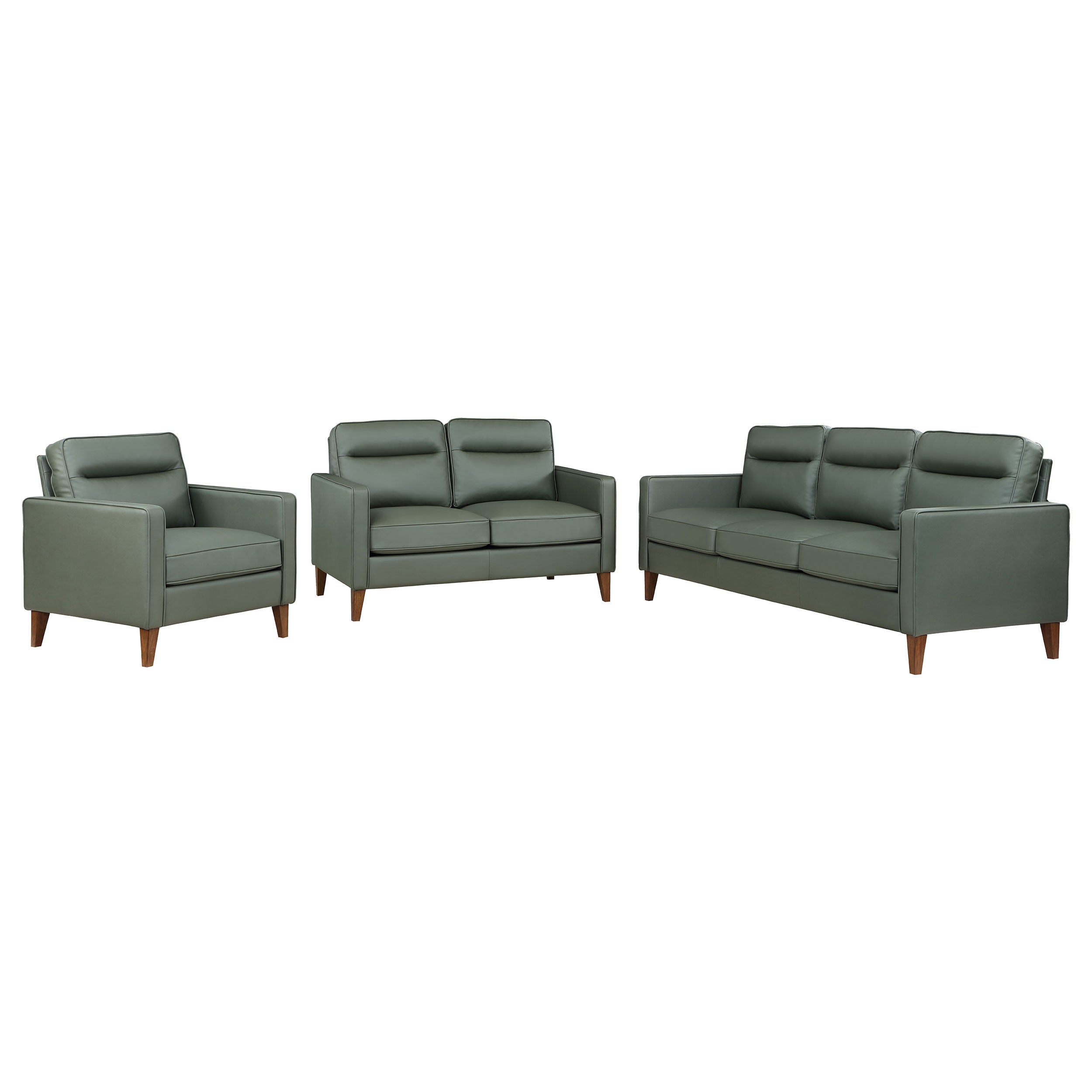 Jonah 2-piece Upholstered Track Arm Sofa Set Green