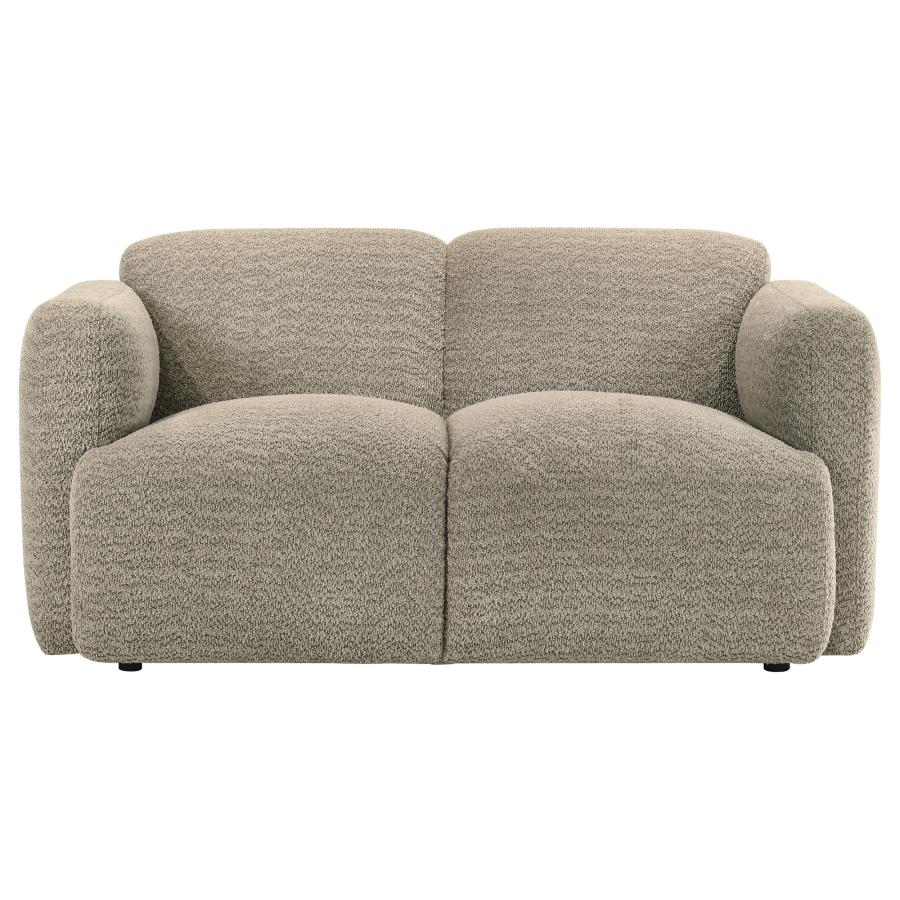 Dorset Fabric Upholstered Round Track Arm Loveseat