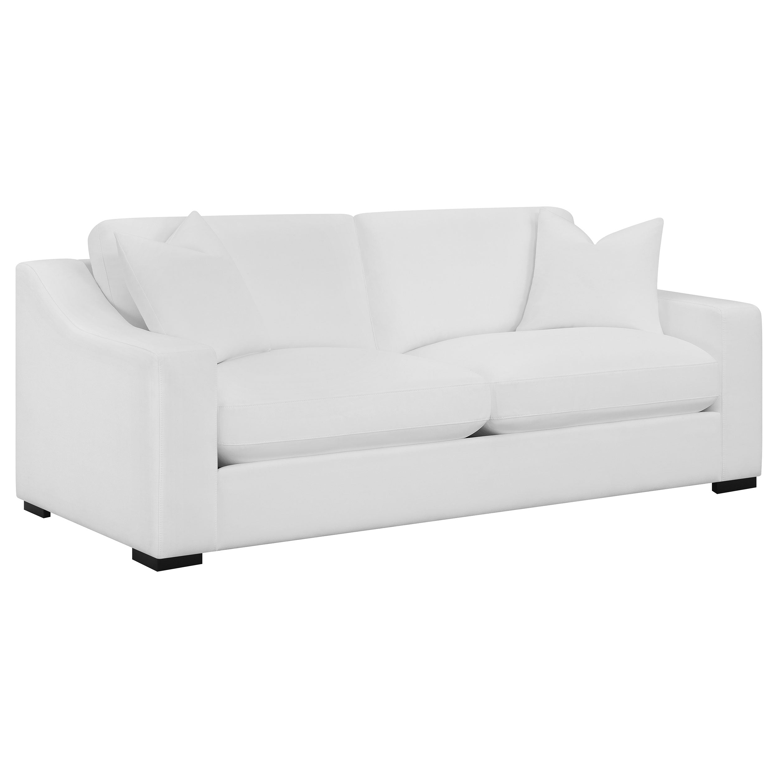 Ashlyn 2-piece Upholstered Sloped Arms Living Room Set White