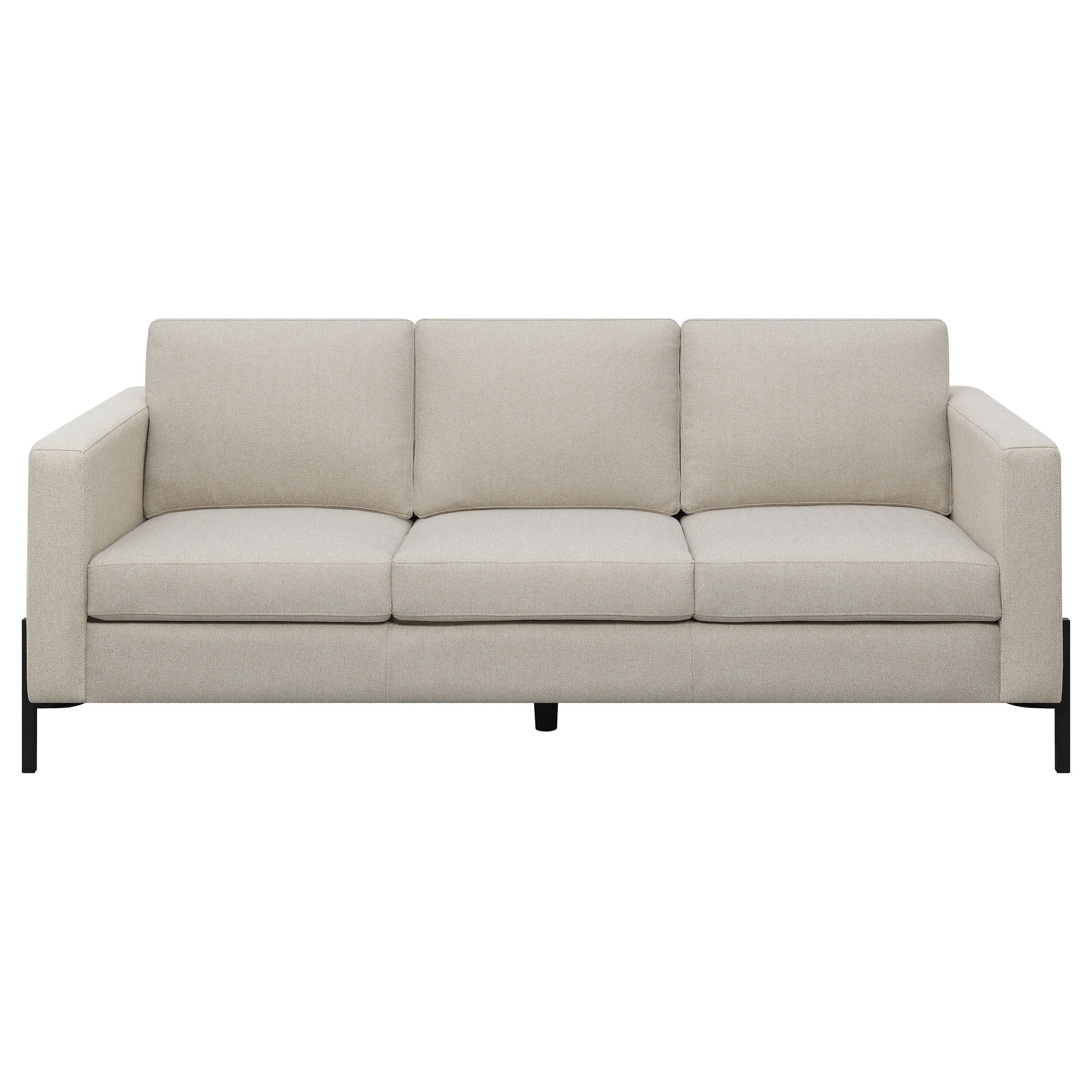 Tilly 2-piece Upholstered Track Arms Sofa Set Oatmeal