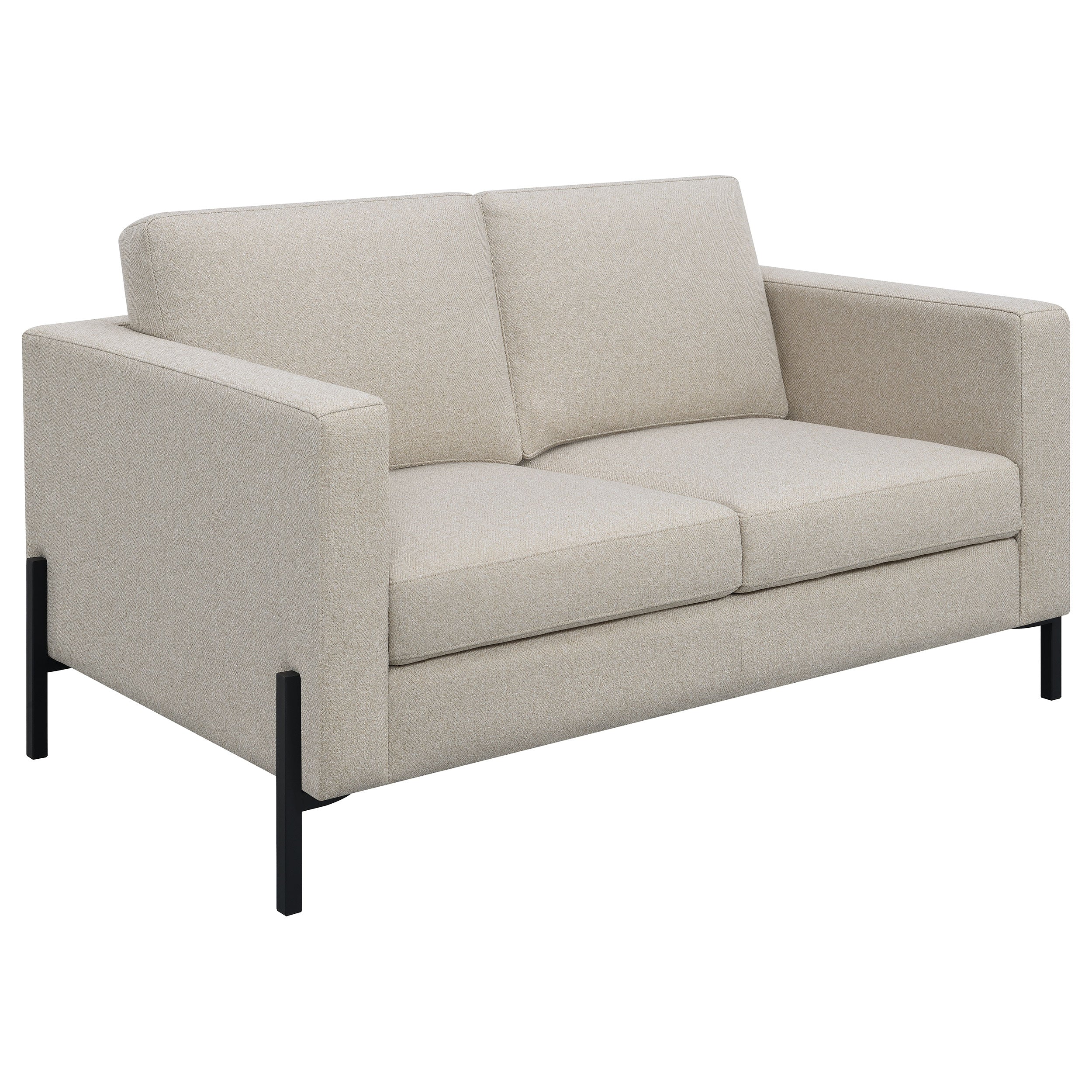 Tilly 2-piece Upholstered Track Arms Sofa Set Oatmeal