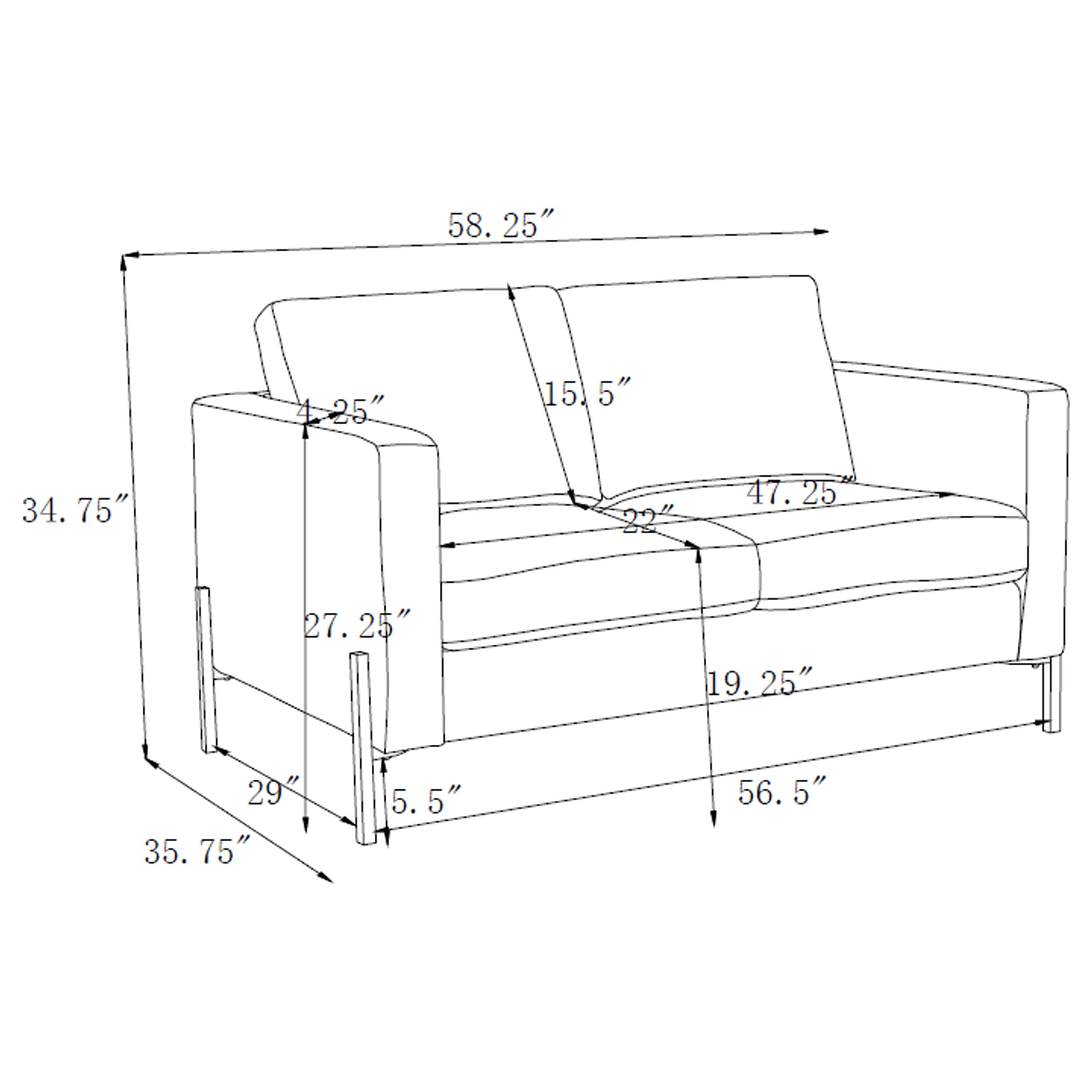 Tilly 2-piece Upholstered Track Arms Sofa Set Oatmeal