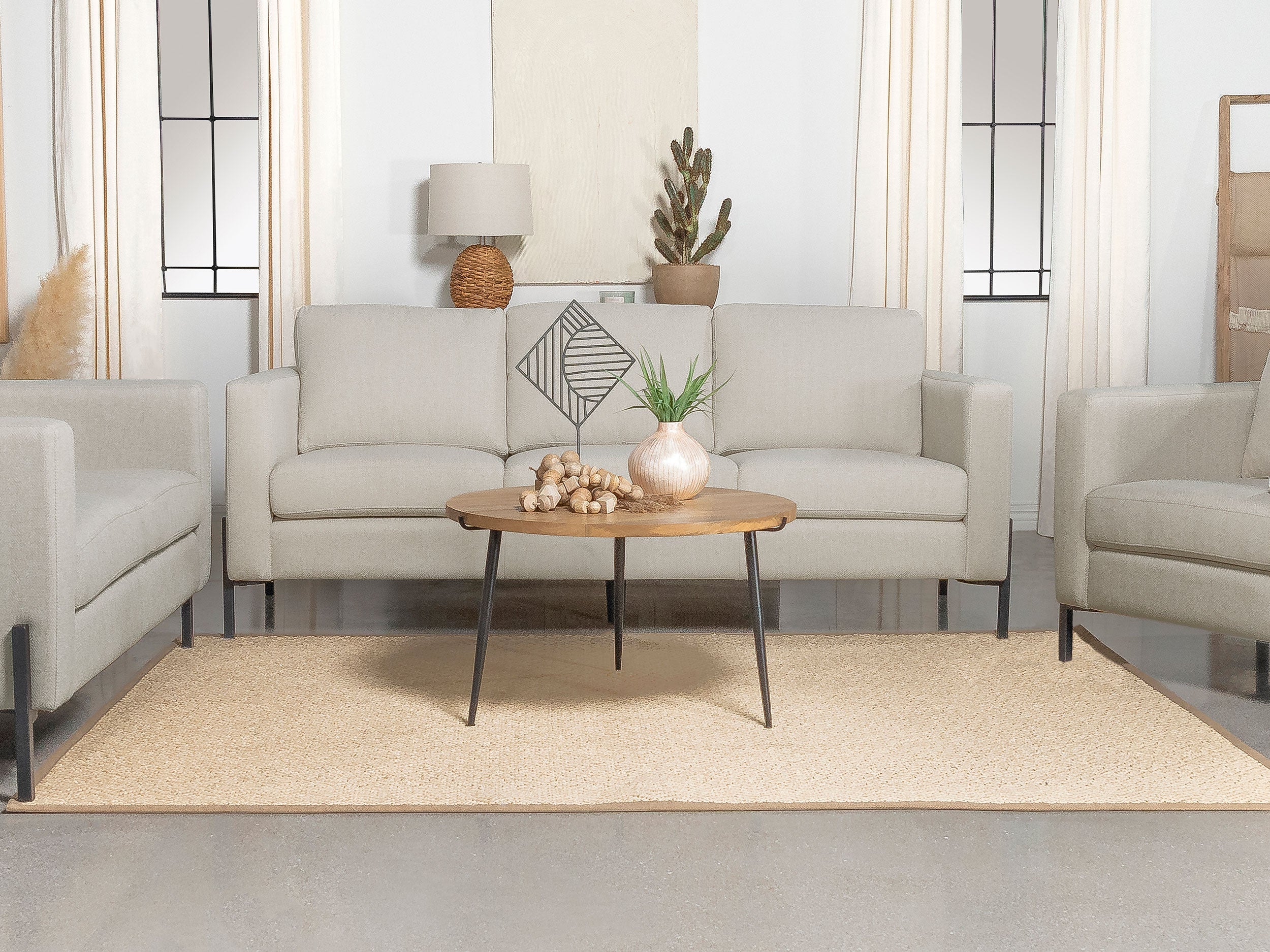 Tilly Upholstered Track Arms Sofa Oatmeal