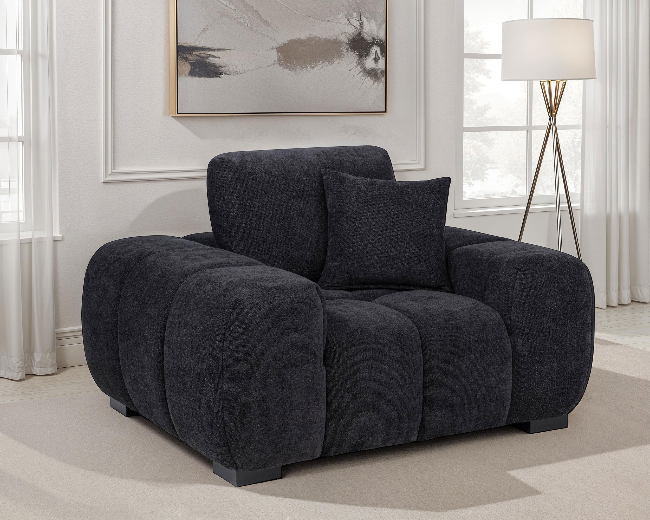 Octavia Upholstered Track Arm Accent Chair