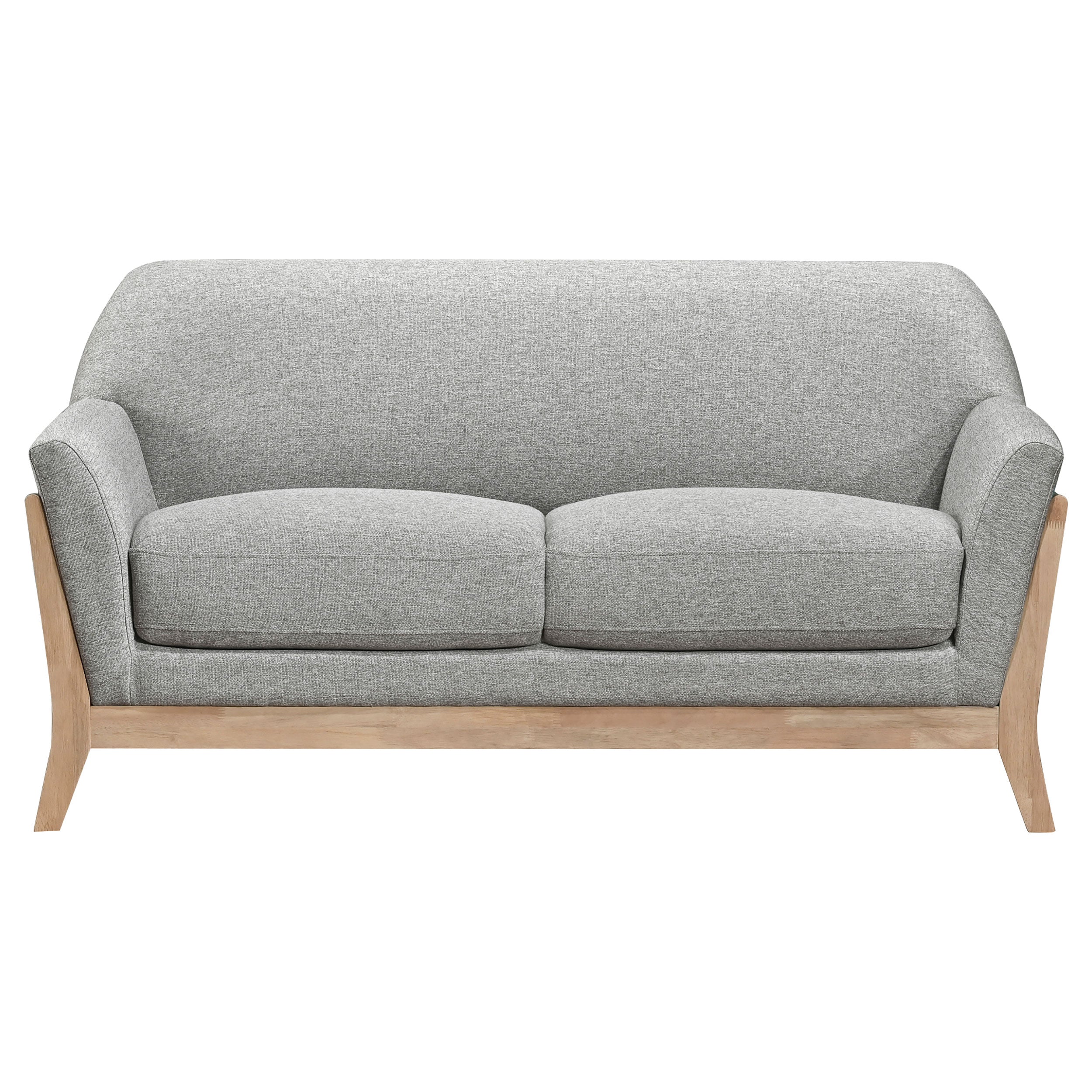 Vaughn Fabric Upholstered Flared Arm Sofa Set Grey