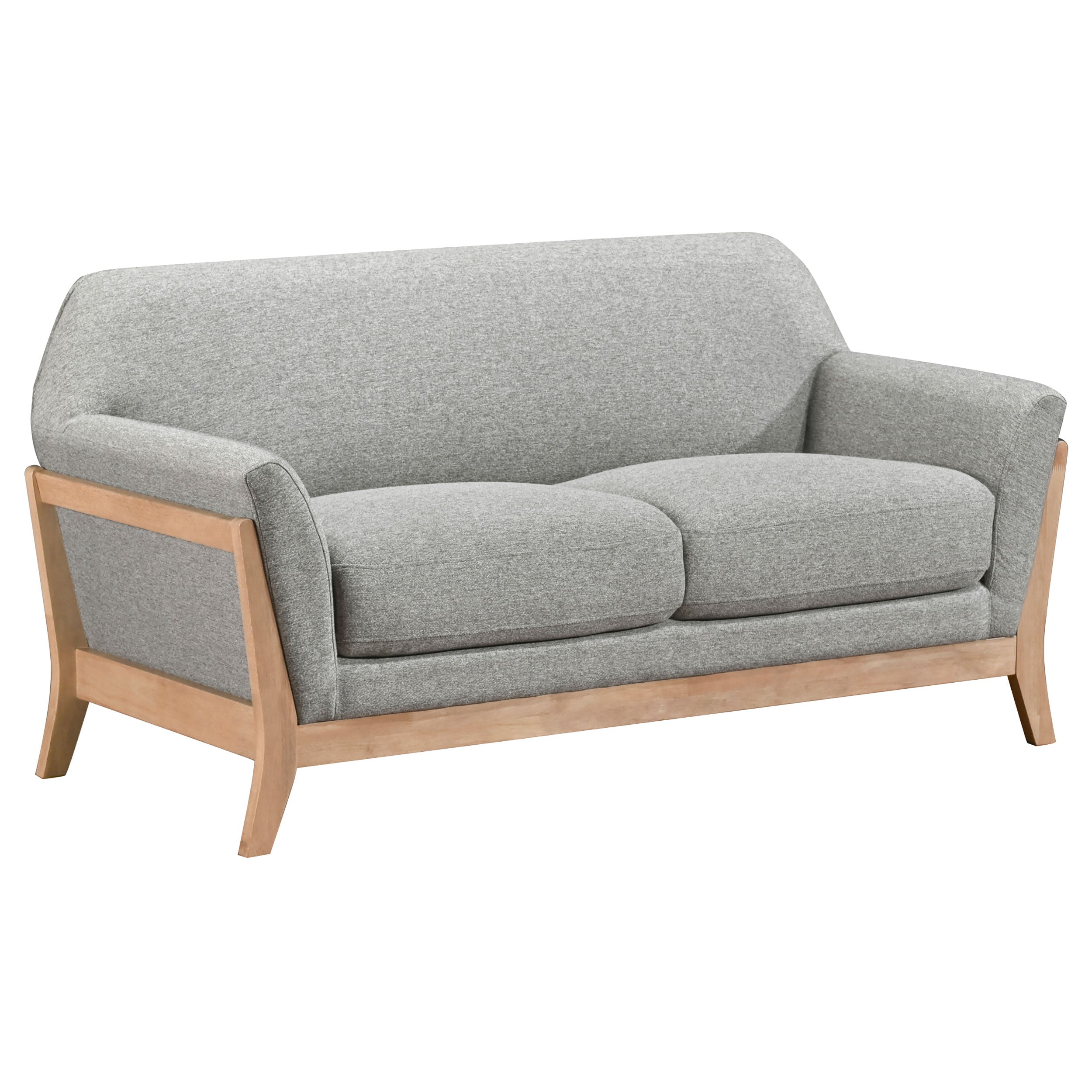 Vaughn Fabric Upholstered Flared Arm Loveseat Grey