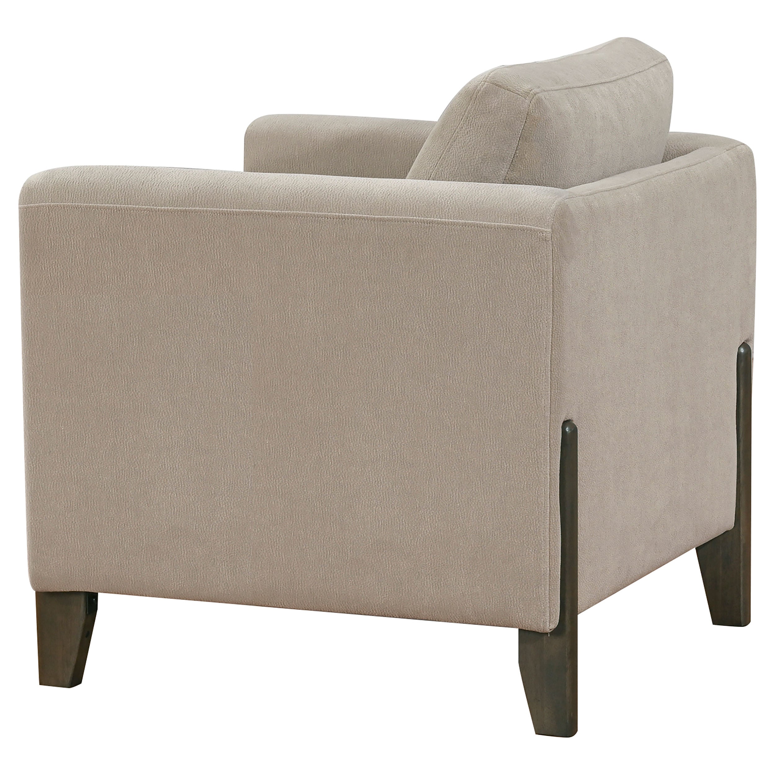 Islington Fabric Upholstered Panel Arm Accent Chair Taupe