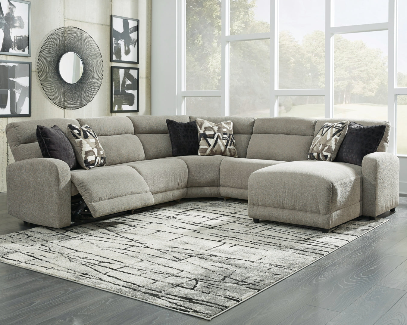 5-Piece Power Reclining Sectional with Chaise